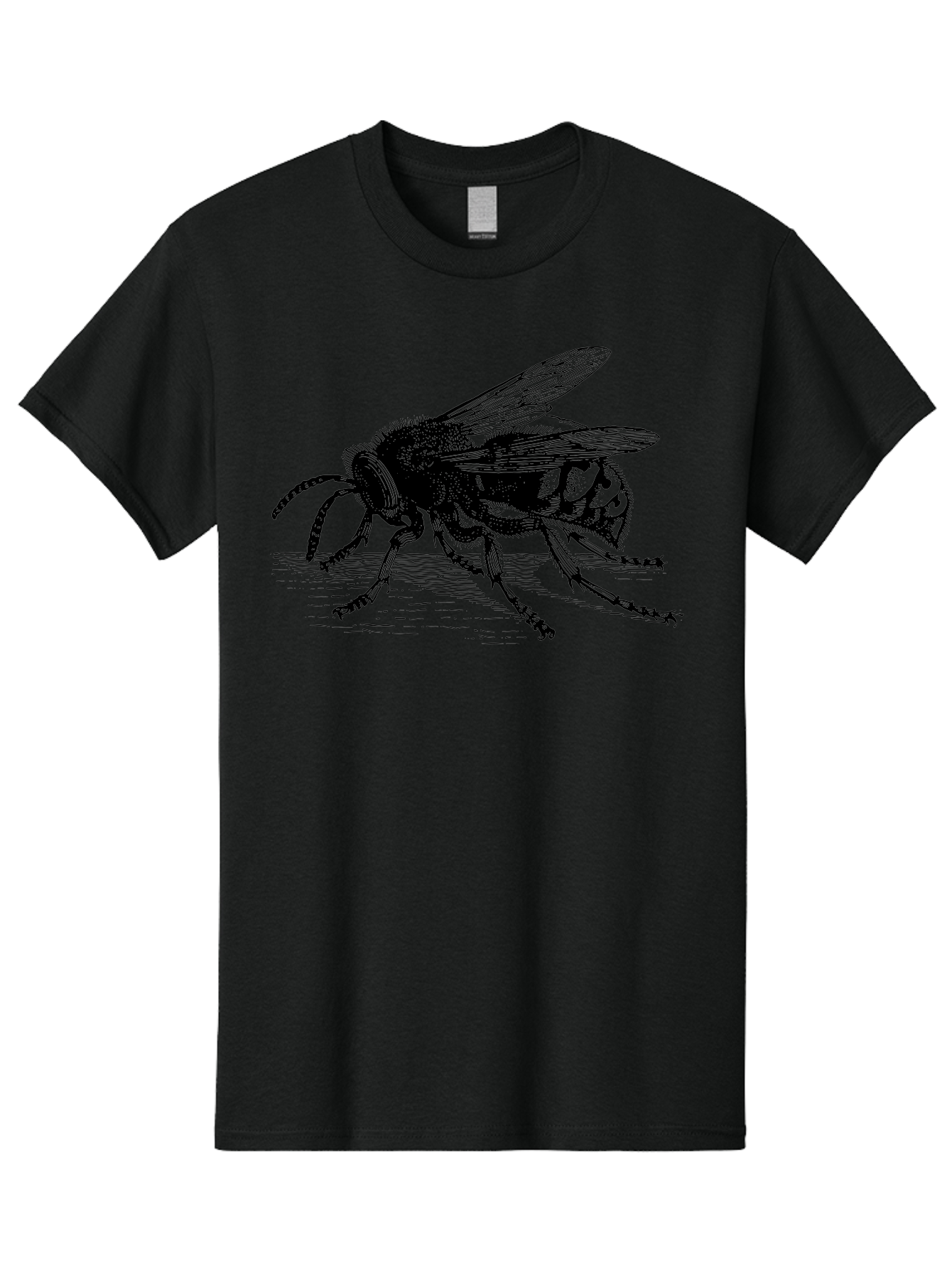 Bee-3 Men'S Graphic Tee, 100% Cotton, Comfortable Casual Summer Wear, Machine Washable, Black And White Bee Illustration, Insect Artwork, Detailed Drawing, Honey Bee, Wildlife Graphic, Vintage Style, Entomology Art, Aab500 15