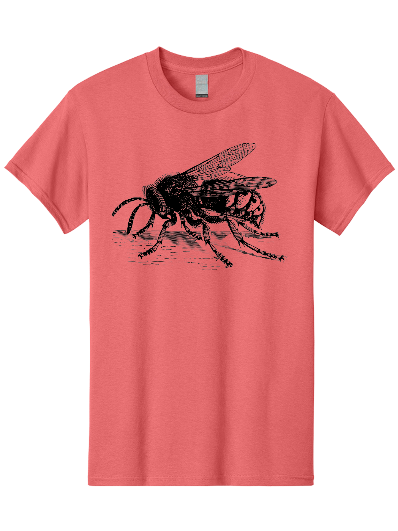 Bee-3 Men'S Graphic Tee, 100% Cotton, Comfortable Casual Summer Wear, Machine Washable, Black And White Bee Illustration, Insect Artwork, Detailed Drawing, Honey Bee, Wildlife Graphic, Vintage Style, Entomology Art, Aab500 25