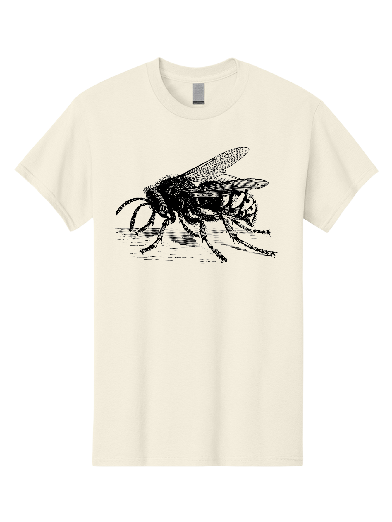 Bee-3 Men'S Graphic Tee, 100% Cotton, Comfortable Casual Summer Wear, Machine Washable, Black And White Bee Illustration, Insect Artwork, Detailed Drawing, Honey Bee, Wildlife Graphic, Vintage Style, Entomology Art, Aab500 19