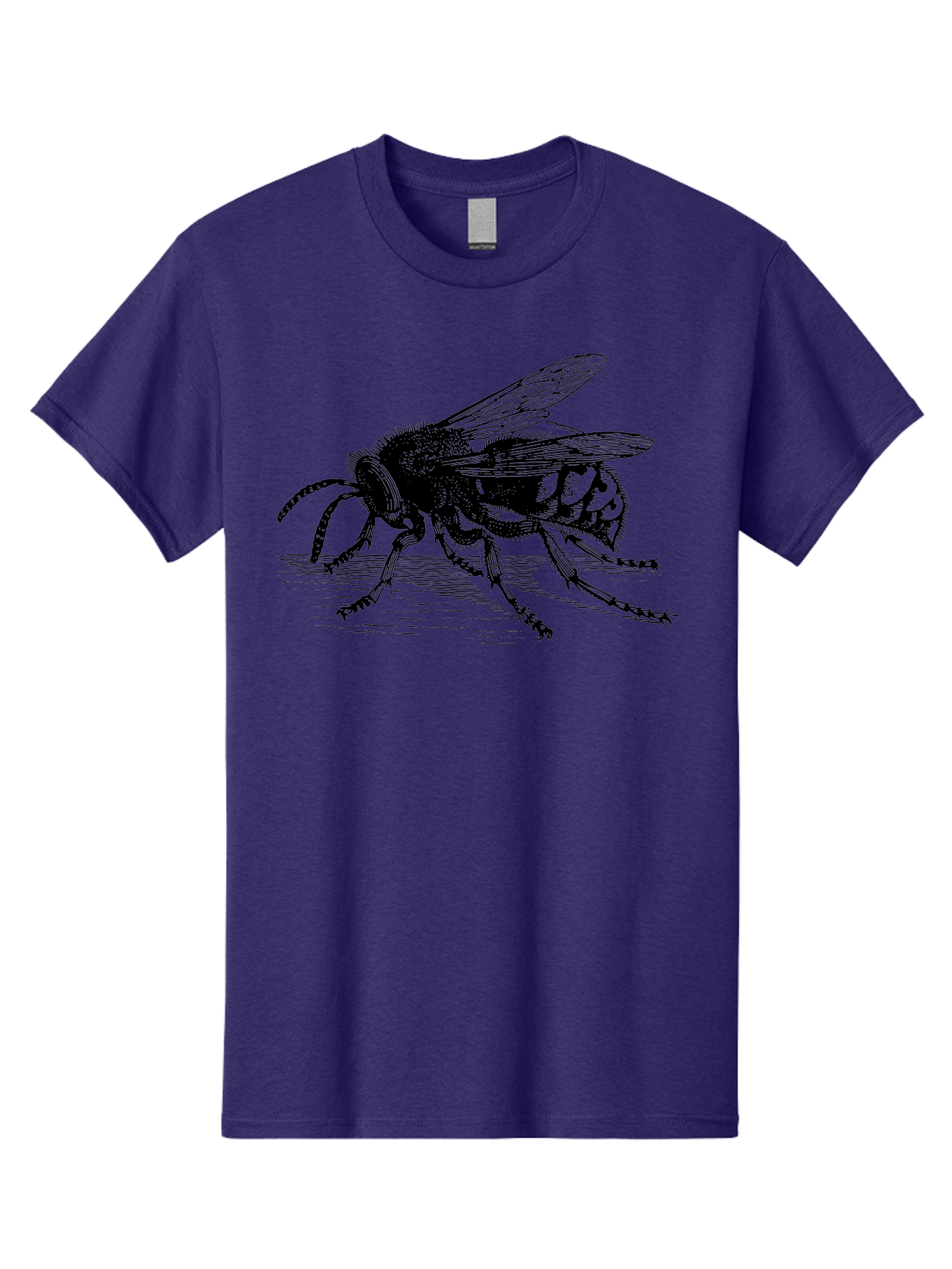 Bee-3 Men'S Graphic Tee, 100% Cotton, Comfortable Casual Summer Wear, Machine Washable, Black And White Bee Illustration, Insect Artwork, Detailed Drawing, Honey Bee, Wildlife Graphic, Vintage Style, Entomology Art, Aab500 17