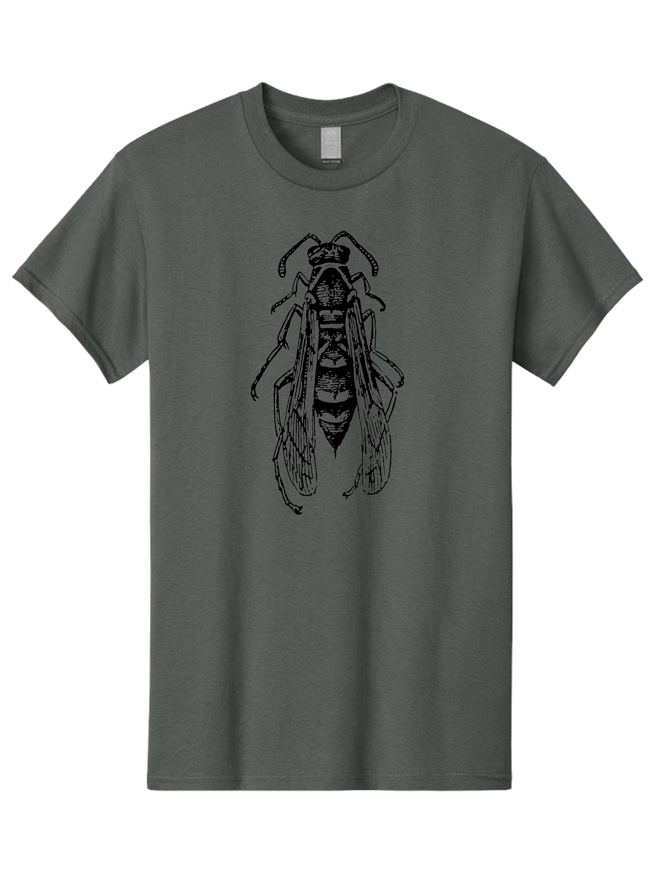 Bee-4 Men'S Graphic Tee, 100% Cotton, Comfortable Casual Summer Wear, Machine Washable, Black Wasp Illustration, Insect Drawing, Entomology Art, Wasp Anatomy, Wildlife Illustration, Graphic Design, Insect Wings, Abstract Art Aab501 3