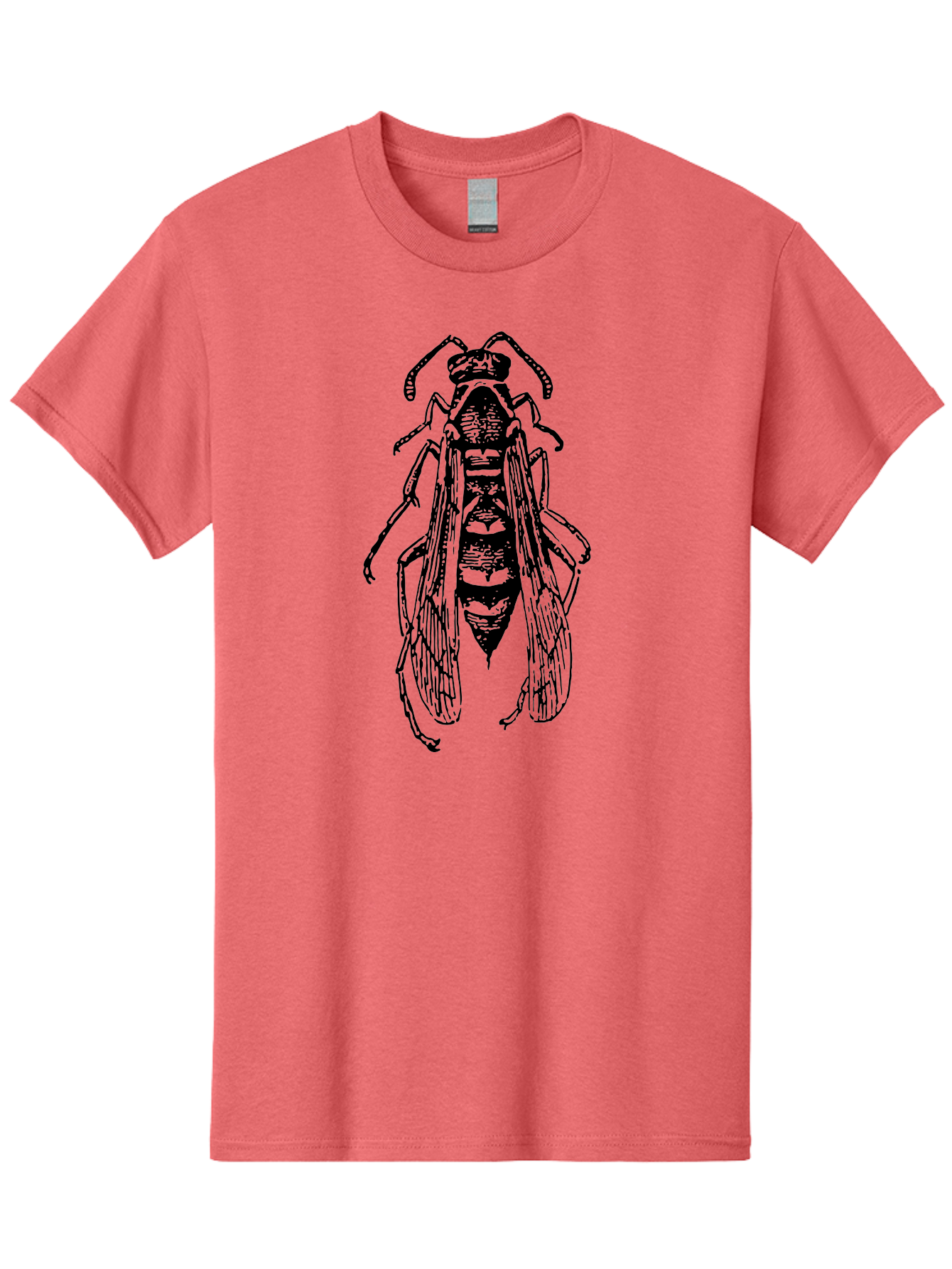Bee-4 Men'S Graphic Tee, 100% Cotton, Comfortable Casual Summer Wear, Machine Washable, Black Wasp Illustration, Insect Drawing, Entomology Art, Wasp Anatomy, Wildlife Illustration, Graphic Design, Insect Wings, Abstract Art Aab501 5