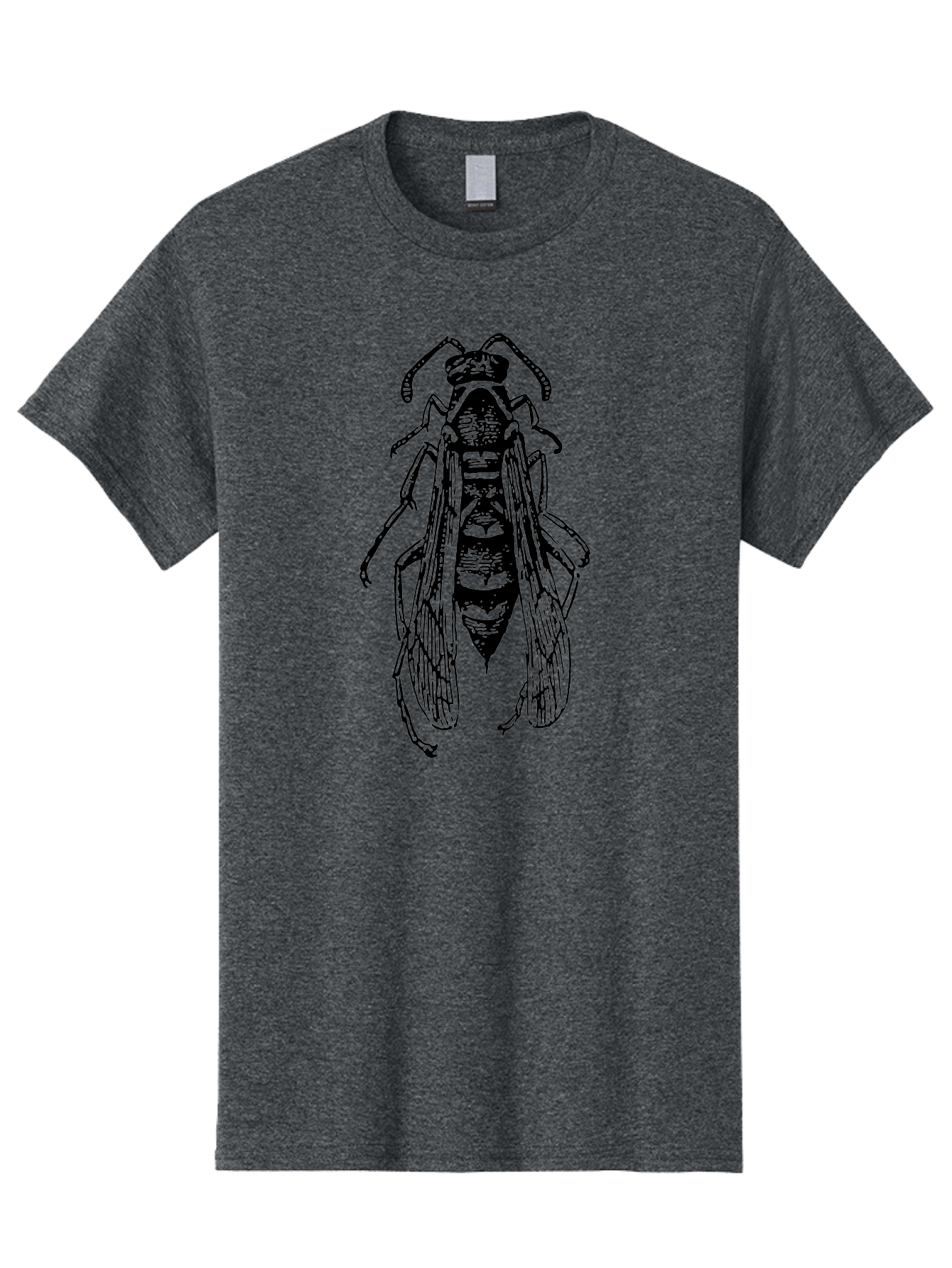 Bee-4 Men'S Graphic Tee, 100% Cotton, Comfortable Casual Summer Wear, Machine Washable, Black Wasp Illustration, Insect Drawing, Entomology Art, Wasp Anatomy, Wildlife Illustration, Graphic Design, Insect Wings, Abstract Art Aab501 7