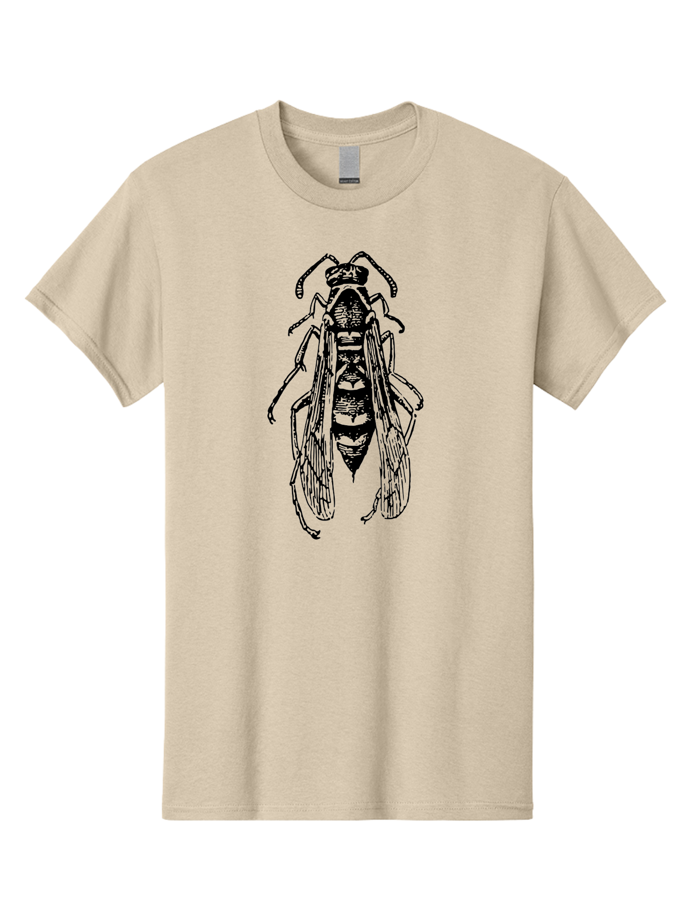 Bee-4 Men'S Graphic Tee, 100% Cotton, Comfortable Casual Summer Wear, Machine Washable, Black Wasp Illustration, Insect Drawing, Entomology Art, Wasp Anatomy, Wildlife Illustration, Graphic Design, Insect Wings, Abstract Art Aab501 27