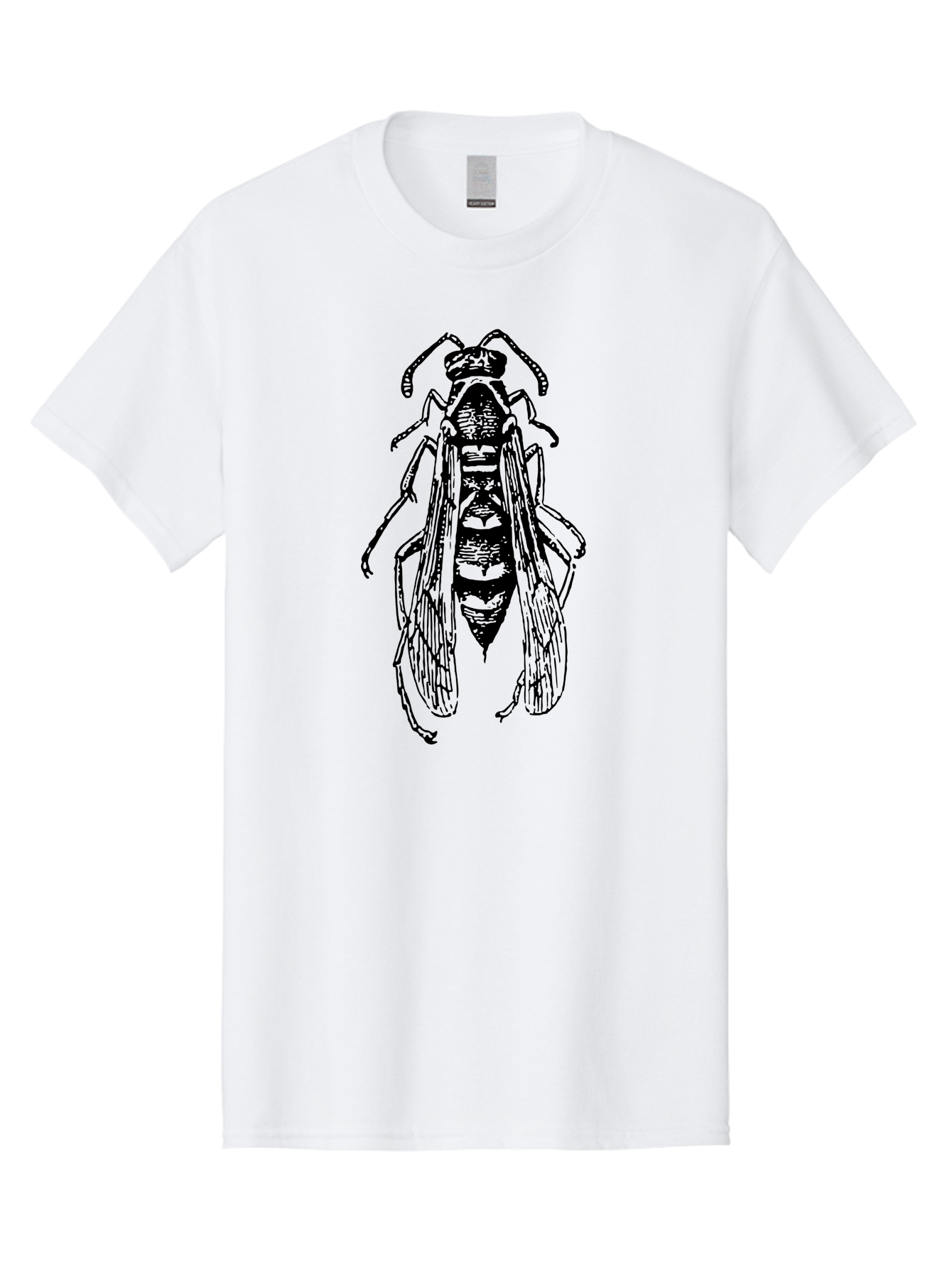 Bee-4 Men'S Graphic Tee, 100% Cotton, Comfortable Casual Summer Wear, Machine Washable, Black Wasp Illustration, Insect Drawing, Entomology Art, Wasp Anatomy, Wildlife Illustration, Graphic Design, Insect Wings, Abstract Art Aab501 29