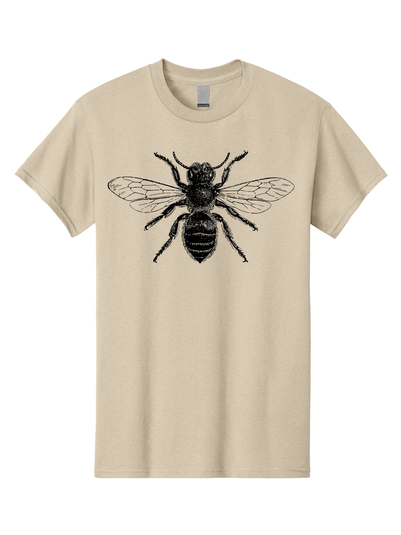 Bee-Illustration Men'S Graphic Tee, 100% Cotton, Comfortable Casual Summer Wear, Machine Washable, Bee With Striped Body, Black And White Illustration, Insect Art, Detailed Drawing, Winged Creature, Pollinator, Nature Graphic, Simple Design Aab502 27