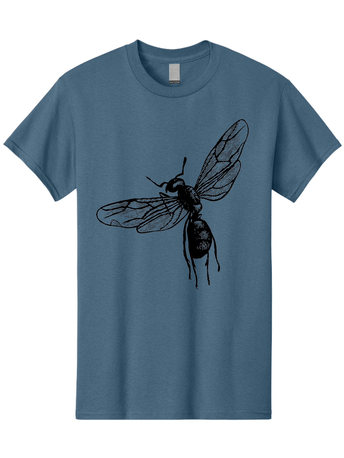 Bee Men'S Graphic Tee, 100% Cotton, Comfortable Casual Summer Wear, Machine Washable, Black Wasp In Flight, Insect Wings, Entomology Illustration, Detailed Drawing, Winged Creature, Insect Art Aab503 11