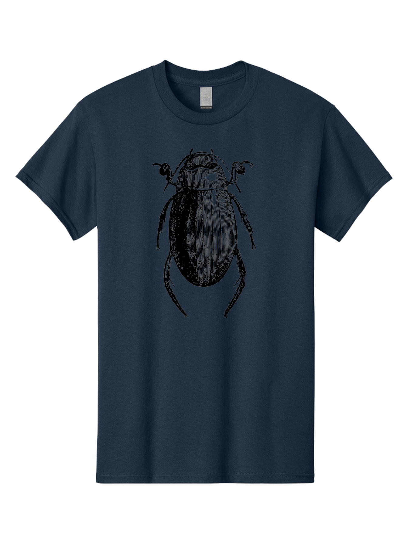Beetle-1 Men'S Graphic Tee, 100% Cotton, Comfortable Casual Summer Wear, Machine Washable, Black Beetle Illustration, Insect Drawing, Detailed Artwork, Entomology Art, Bug Graphic, Vintage Style Aab504 15