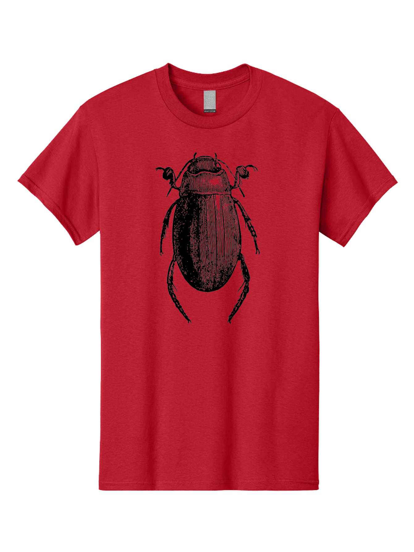 Beetle-1 Men'S Graphic Tee, 100% Cotton, Comfortable Casual Summer Wear, Machine Washable, Black Beetle Illustration, Insect Drawing, Detailed Artwork, Entomology Art, Bug Graphic, Vintage Style Aab504 25