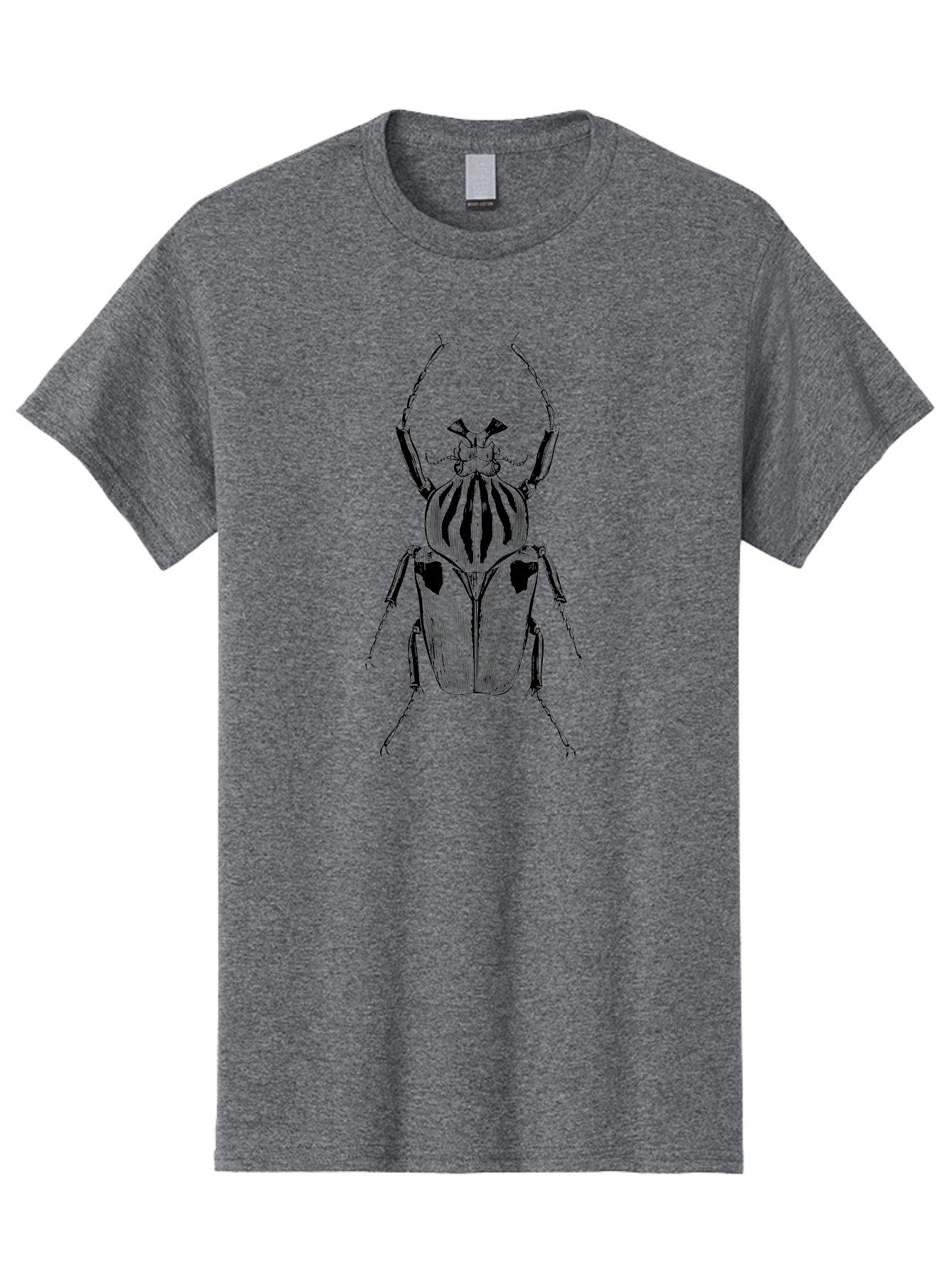 Beetle-Illustration-1 Men'S Graphic Tee, 100% Cotton, Comfortable Casual Summer Wear, Machine Washable, Beetle Illustration, Insect Art, Entomology, Striped Beetle, Black And Green, Detailed Drawing, Wildlife Illustration, Bug Graphics Aab507 9