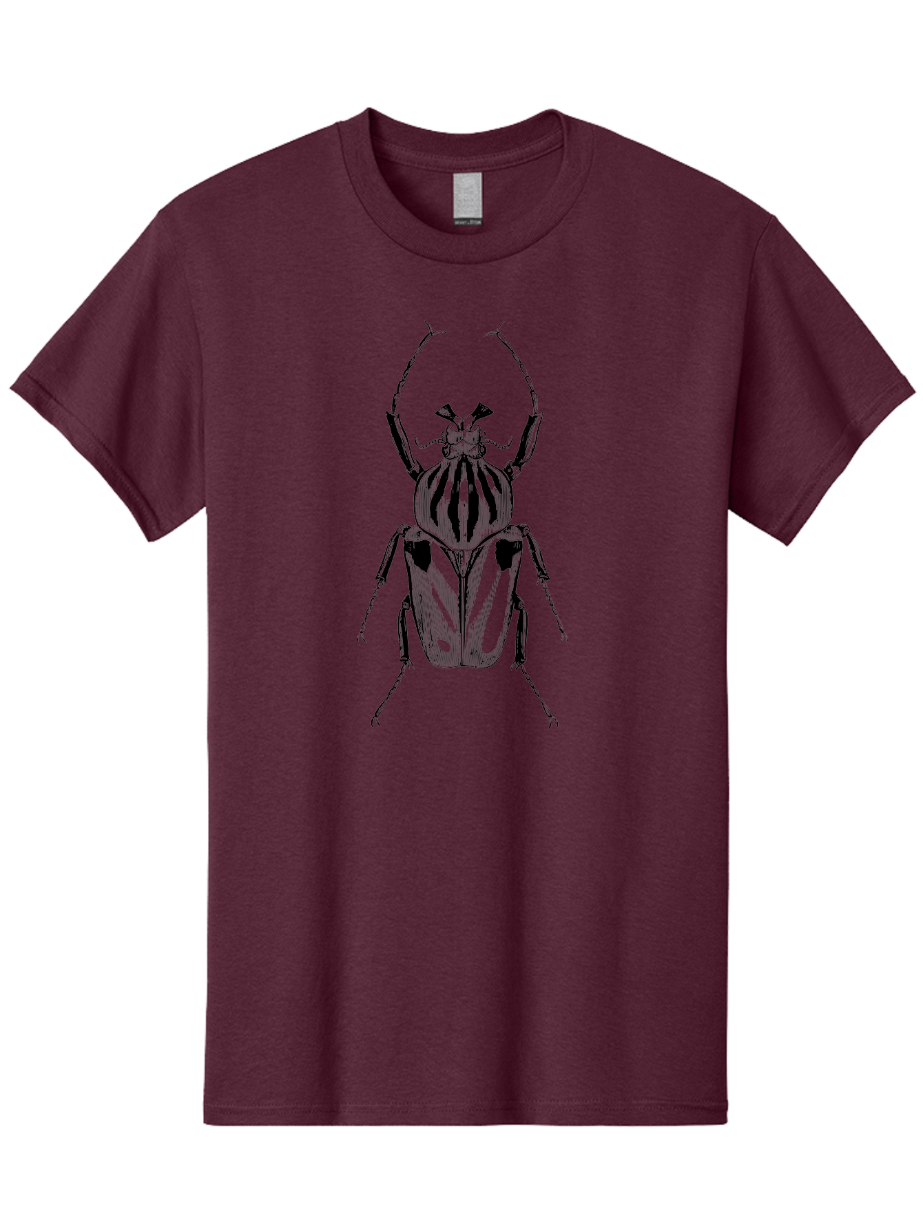 Beetle-Illustration-1 Men'S Graphic Tee, 100% Cotton, Comfortable Casual Summer Wear, Machine Washable, Beetle Illustration, Insect Art, Entomology, Striped Beetle, Black And Green, Detailed Drawing, Wildlife Illustration, Bug Graphics Aab507 13