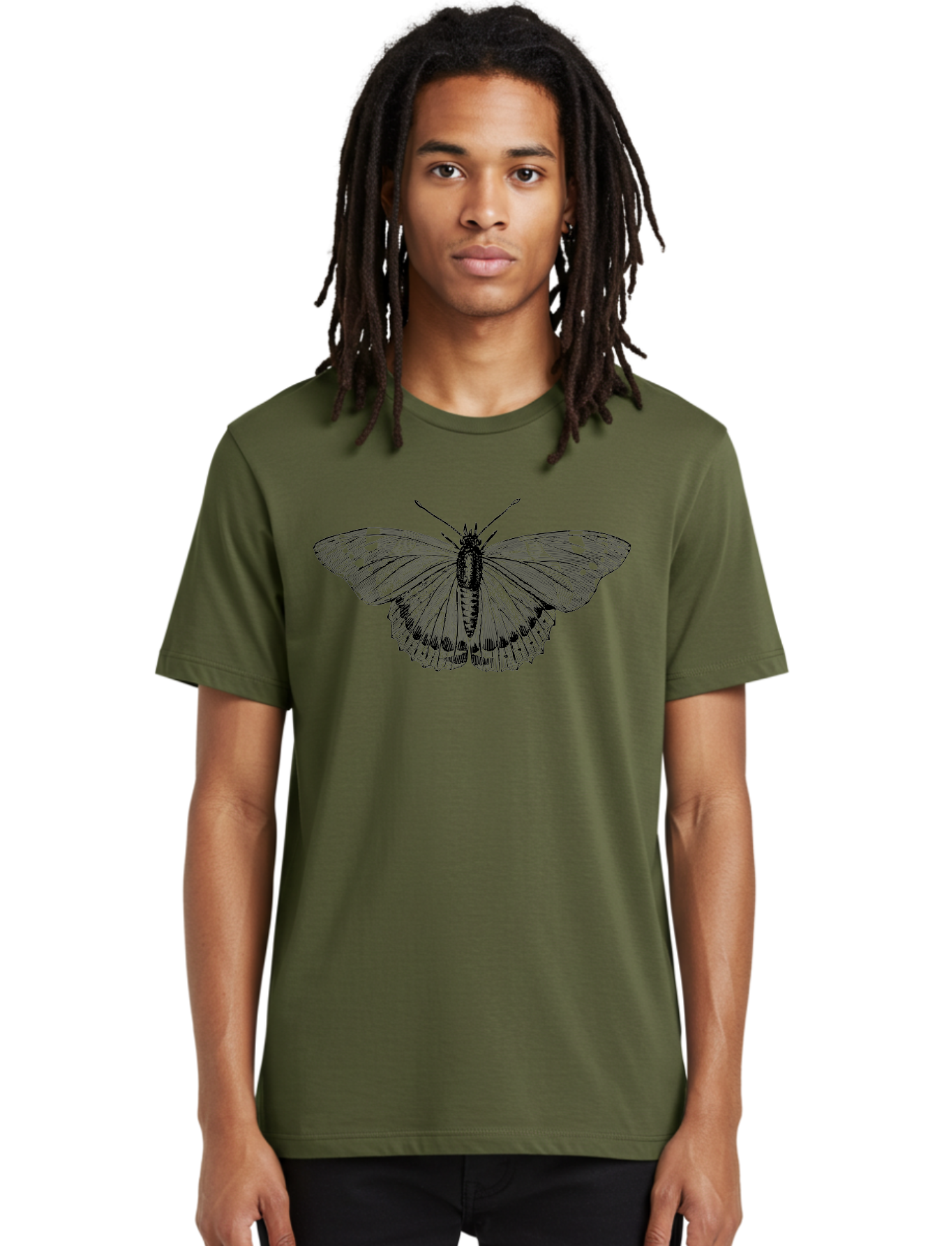 Butterfly-1 Men'S Graphic Tee, 100% Cotton, Comfortable Casual Summer Wear, Machine Washable, Butterfly With Open Wings, Detailed Illustration, Insect Art, Wing Patterns, Insect Anatomy, Natural Design, Delicate Lines Aab513 8