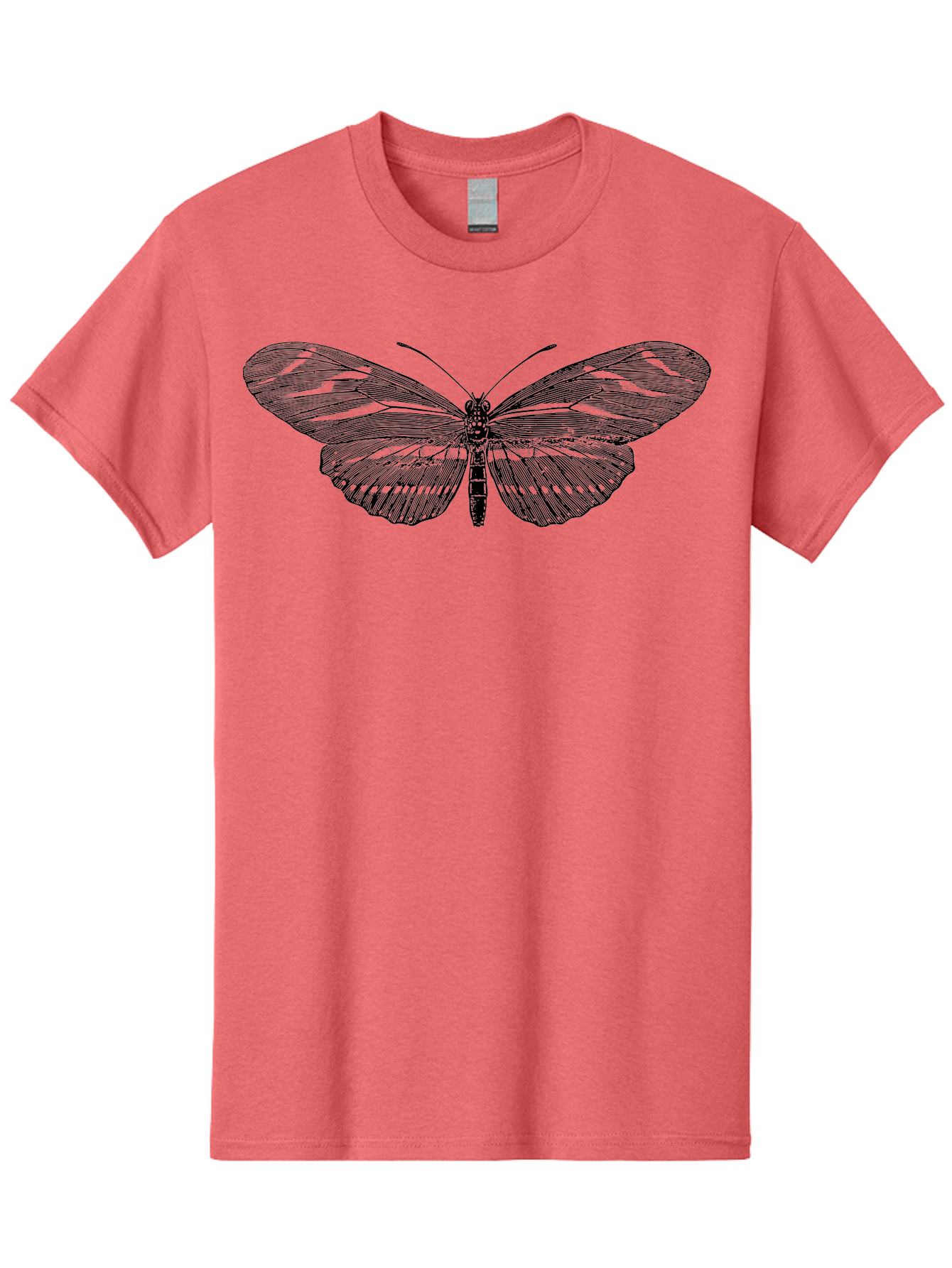 Butterfly-Silhouette-1 Men'S Graphic Tee, 100% Cotton, Comfortable Casual Summer Wear, Machine Washable, Delicate Butterfly, Intricate Details, Transparent Wings, Abstract Art, Insect Close-Up, Graphic Design Aab515 3