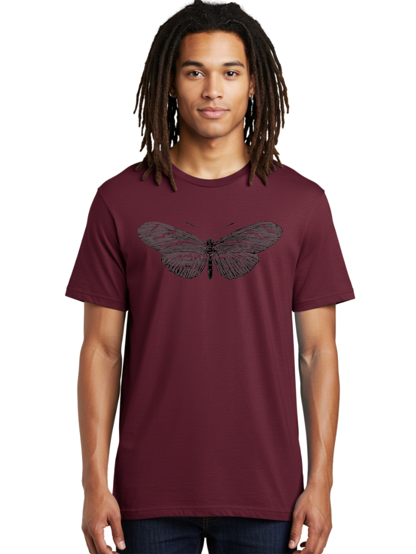 Butterfly-Silhouette-1 Men'S Graphic Tee, 100% Cotton, Comfortable Casual Summer Wear, Machine Washable, Delicate Butterfly, Intricate Details, Transparent Wings, Abstract Art, Insect Close-Up, Graphic Design Aab515 18
