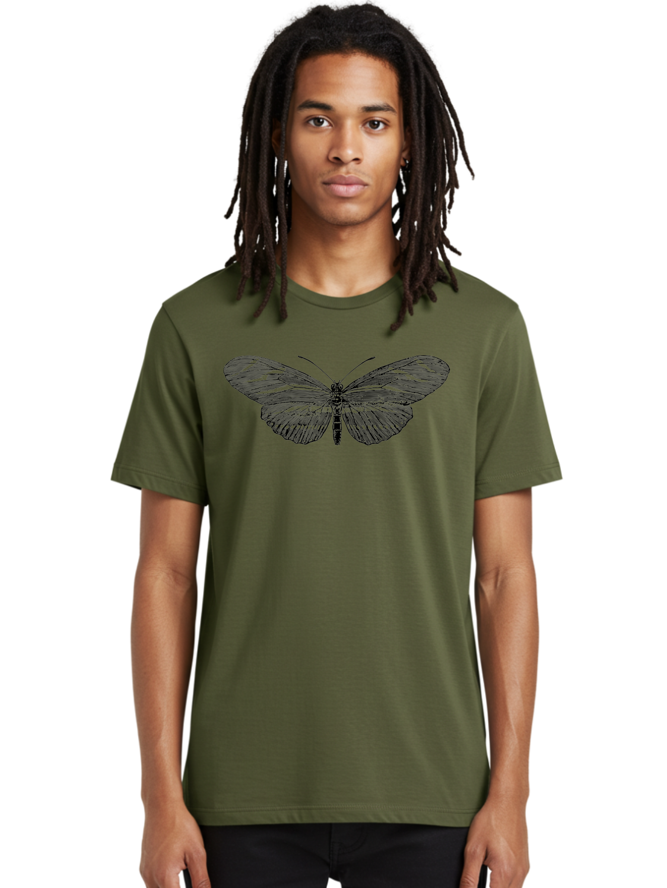 Butterfly-Silhouette-1 Men'S Graphic Tee, 100% Cotton, Comfortable Casual Summer Wear, Machine Washable, Delicate Butterfly, Intricate Details, Transparent Wings, Abstract Art, Insect Close-Up, Graphic Design Aab515 16