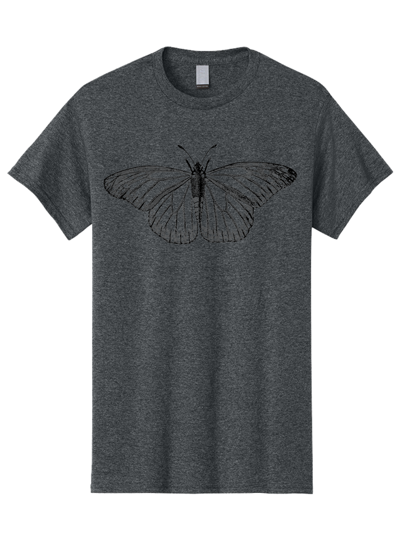Butterfly Men'S Graphic Tee, 100% Cotton, Comfortable Casual Summer Wear, Machine Washable, Black Butterfly, Transparent Wings, Intricate Details, Delicate Patterns, Winged Insect, Symbolic Creature, Artistic Design, Natural Wonder, Aab517 29