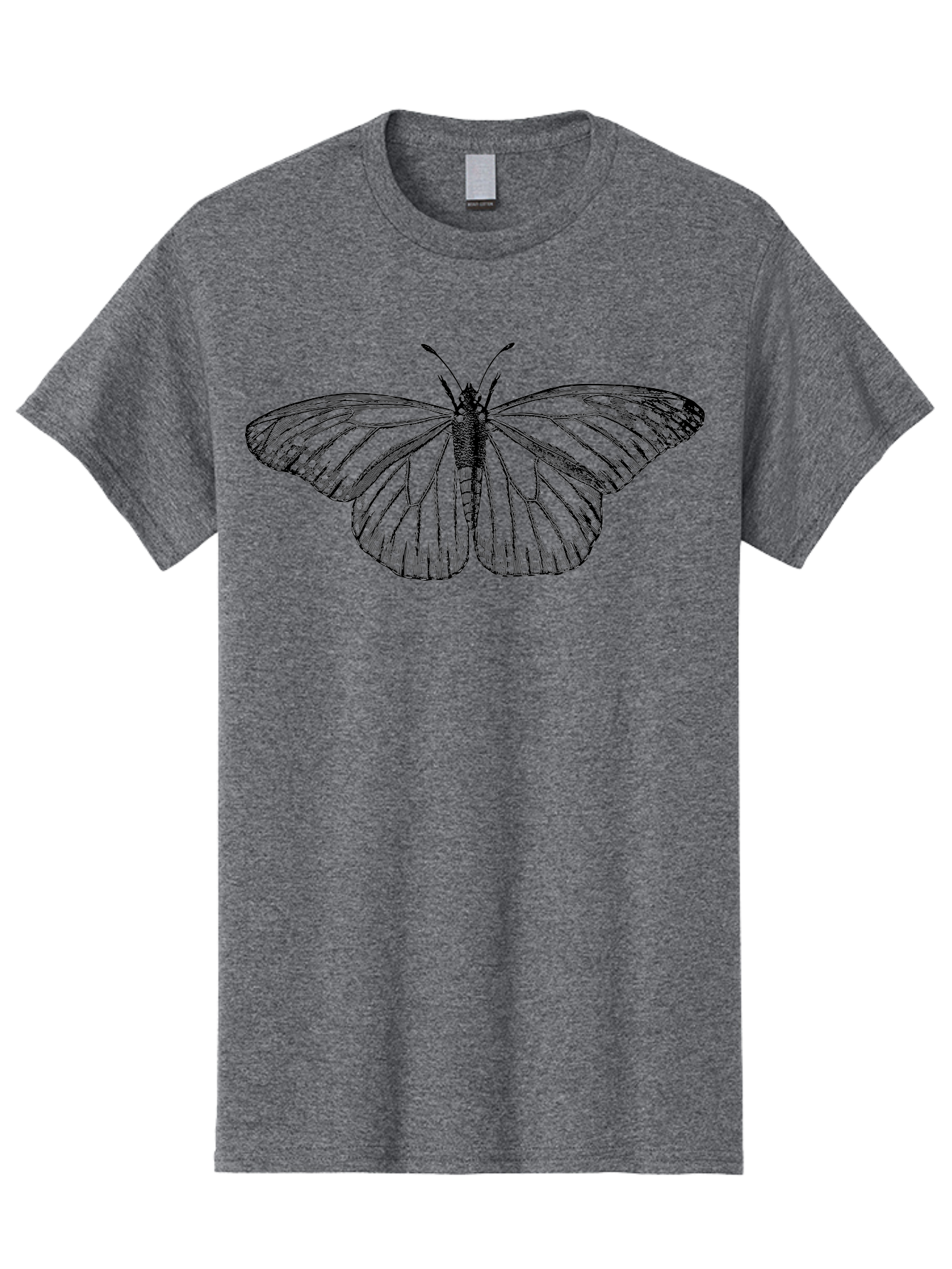 Butterfly Men'S Graphic Tee, 100% Cotton, Comfortable Casual Summer Wear, Machine Washable, Black Butterfly, Transparent Wings, Intricate Details, Delicate Patterns, Winged Insect, Symbolic Creature, Artistic Design, Natural Wonder, Aab517 19