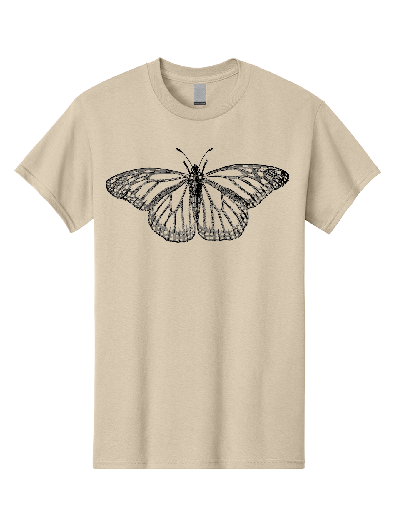 Butterfly Men'S Graphic Tee, 100% Cotton, Comfortable Casual Summer Wear, Machine Washable, Black Butterfly, Transparent Wings, Intricate Details, Delicate Patterns, Winged Insect, Symbolic Creature, Artistic Design, Natural Wonder, Aab517 25