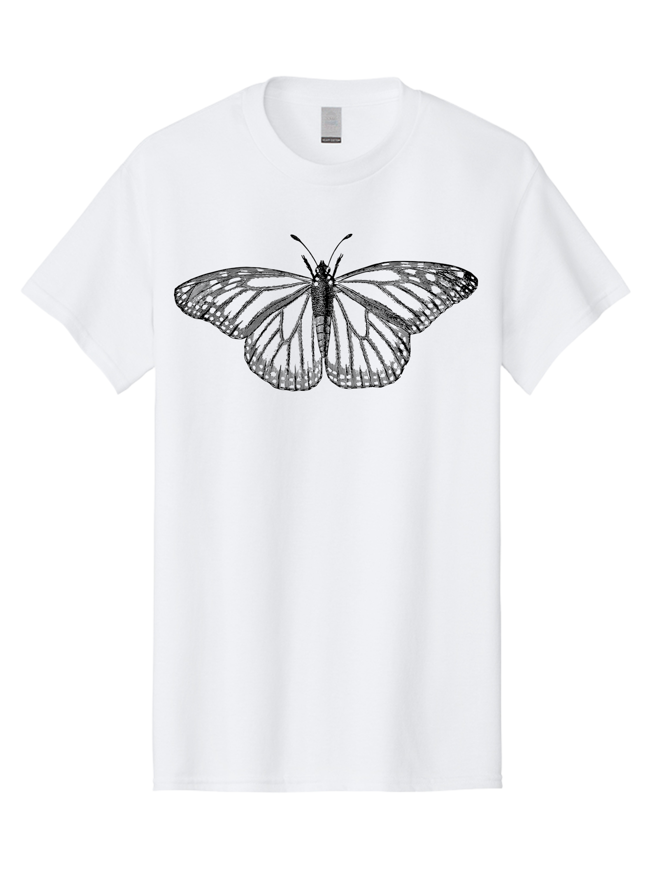 Butterfly Men'S Graphic Tee, 100% Cotton, Comfortable Casual Summer Wear, Machine Washable, Black Butterfly, Transparent Wings, Intricate Details, Delicate Patterns, Winged Insect, Symbolic Creature, Artistic Design, Natural Wonder, Aab517 17
