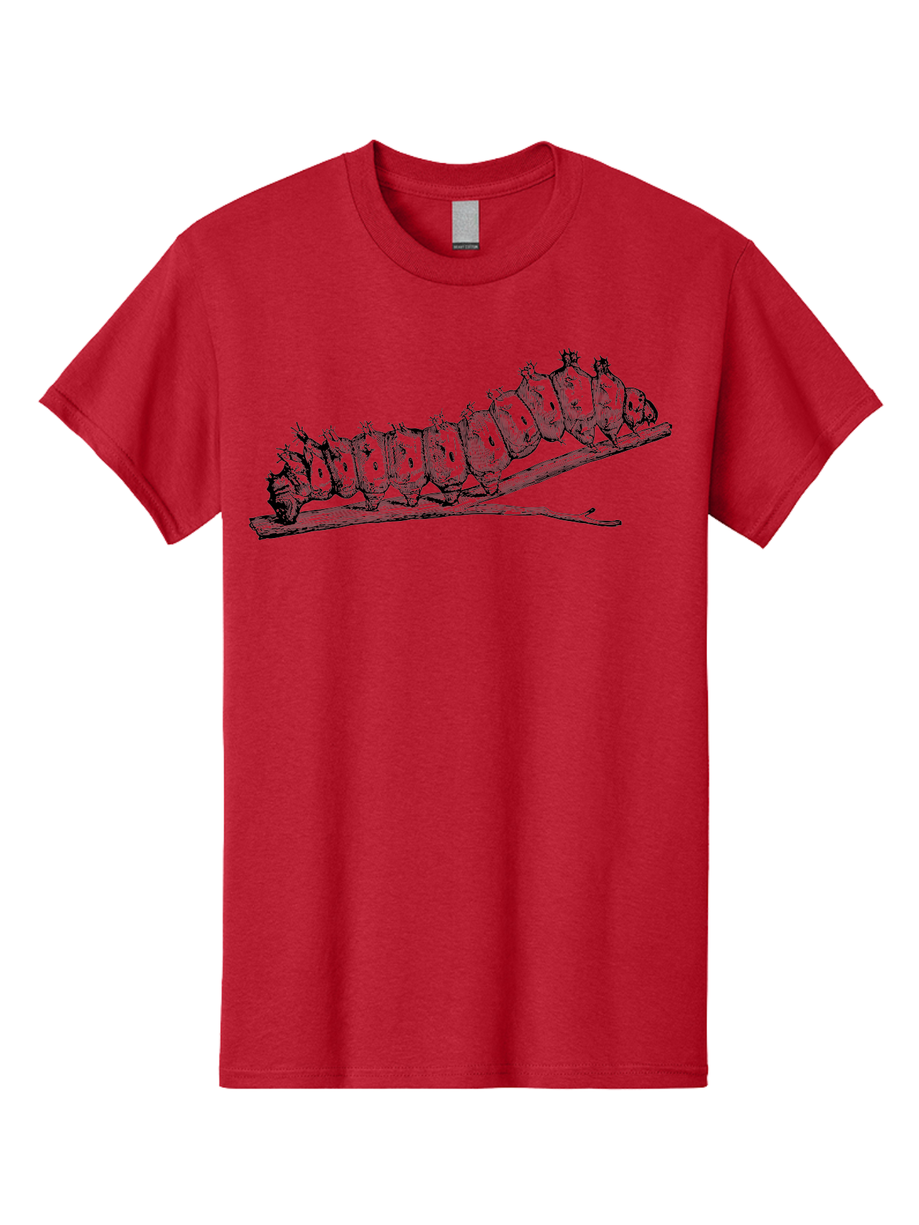 Caterpillar-On-Branch Men'S Graphic Tee, 100% Cotton, Comfortable Casual Summer Wear, Machine Washable, Caterpillar On Branch, Insect Metamorphosis, Garden Pests, Butterfly Life Cycle, Caterpillar Stages, Insect Illustration, Entomology Art Aab518 23