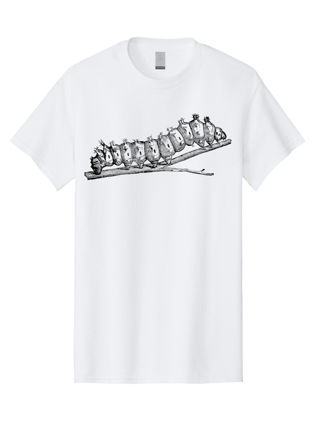 Caterpillar-On-Branch Men'S Graphic Tee, 100% Cotton, Comfortable Casual Summer Wear, Machine Washable, Caterpillar On Branch, Insect Metamorphosis, Garden Pests, Butterfly Life Cycle, Caterpillar Stages, Insect Illustration, Entomology Art Aab518 3