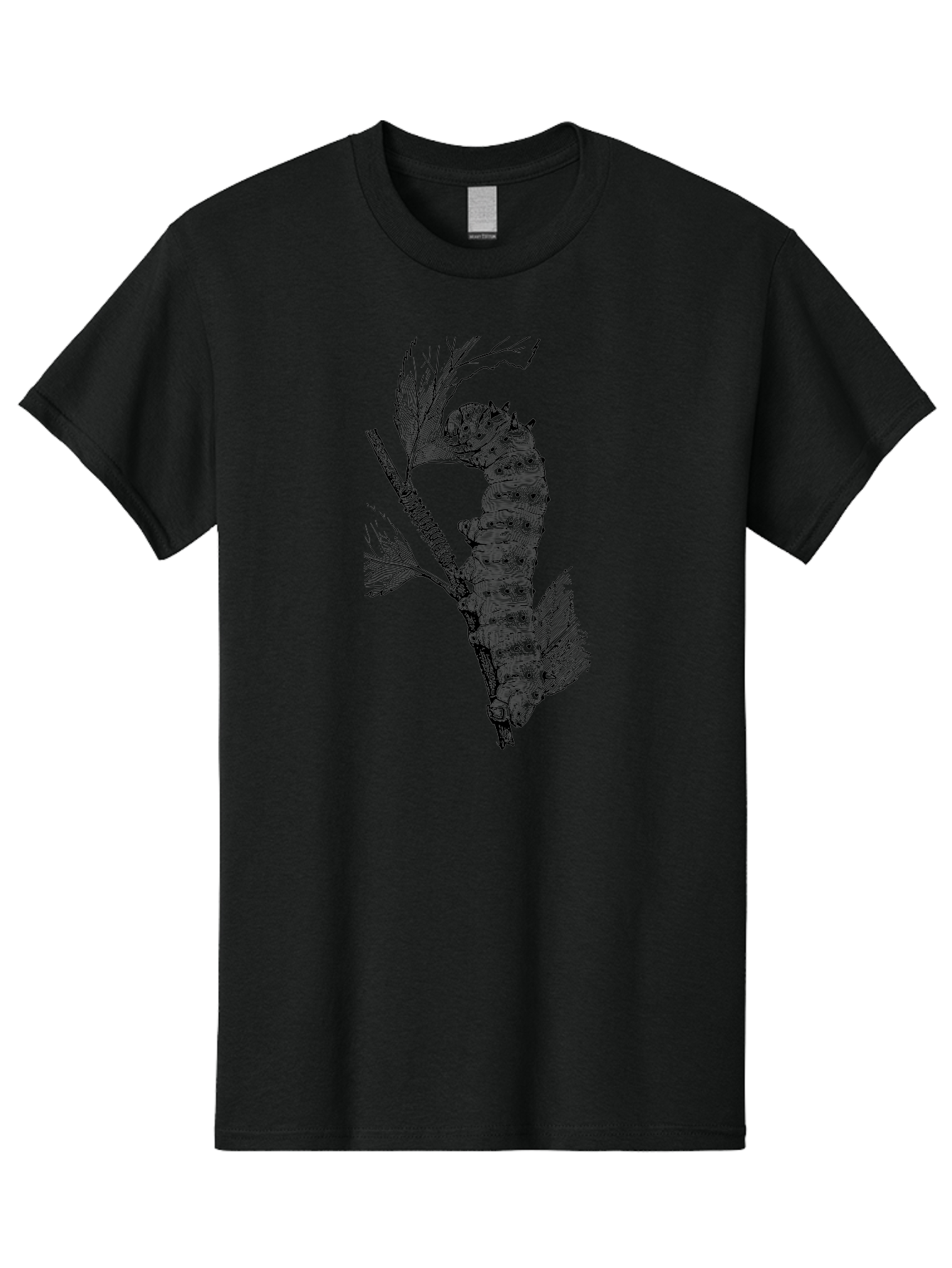 Caterpillar-On-Leaf-1 Men'S Graphic Tee, 100% Cotton, Comfortable Casual Summer Wear, Machine Washable, Caterpillar Eating Leaf, Insect Metamorphosis, Wildlife Illustration, Caterpillar Stage, Leaf Damage, Insect Life Cycle, Garden Pest Aab519 5