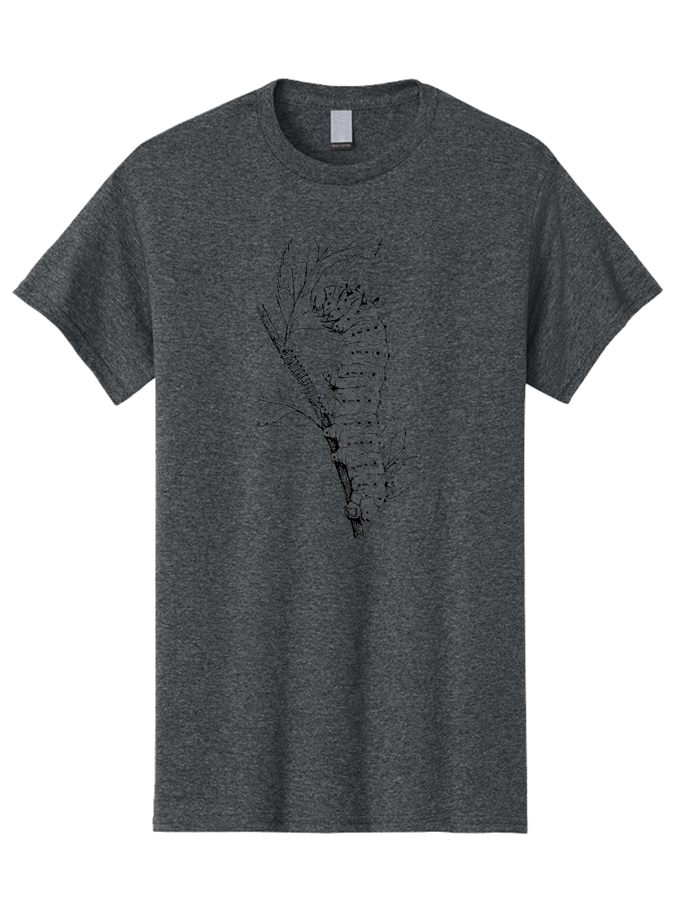 Caterpillar-On-Leaf-1 Men'S Graphic Tee, 100% Cotton, Comfortable Casual Summer Wear, Machine Washable, Caterpillar Eating Leaf, Insect Metamorphosis, Wildlife Illustration, Caterpillar Stage, Leaf Damage, Insect Life Cycle, Garden Pest Aab519 23