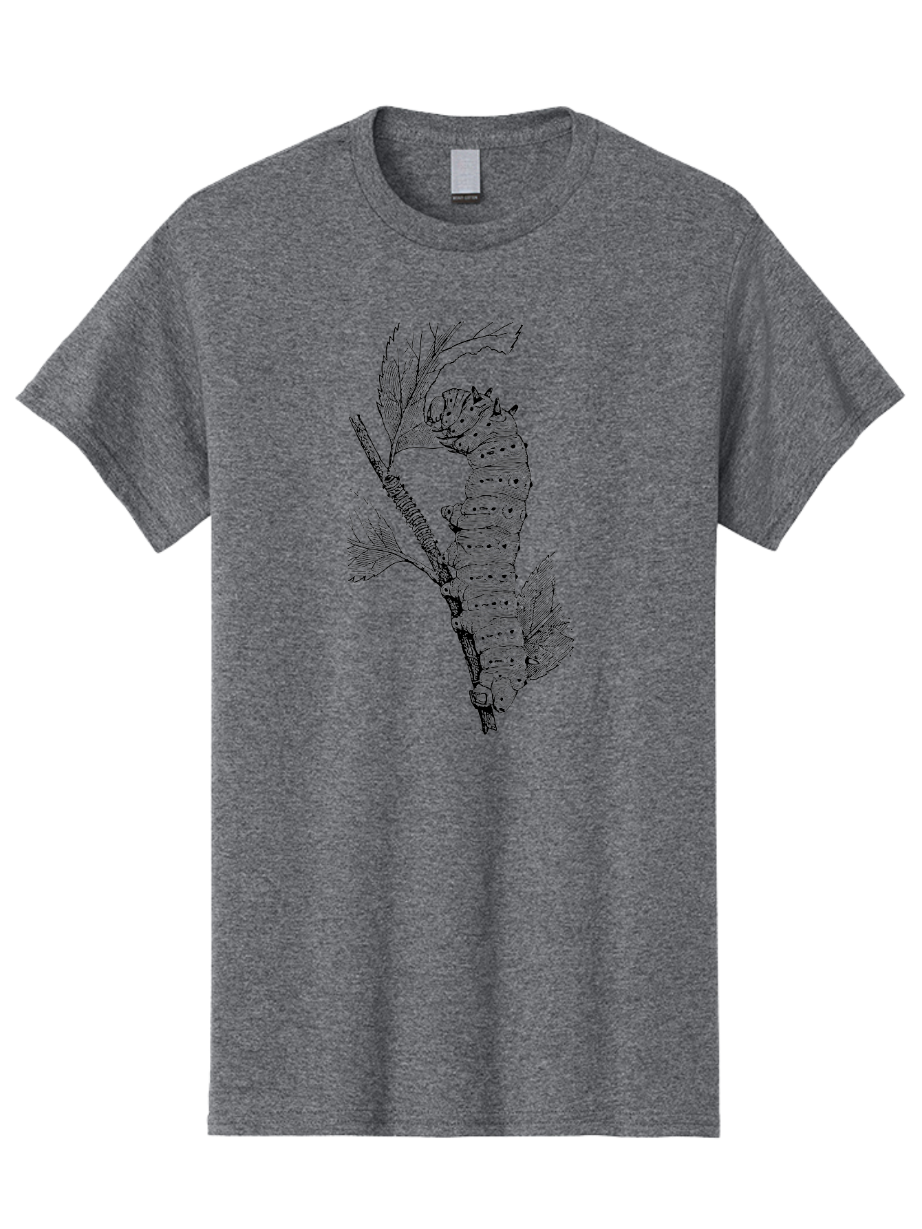 Caterpillar-On-Leaf-1 Men'S Graphic Tee, 100% Cotton, Comfortable Casual Summer Wear, Machine Washable, Caterpillar Eating Leaf, Insect Metamorphosis, Wildlife Illustration, Caterpillar Stage, Leaf Damage, Insect Life Cycle, Garden Pest Aab519 27