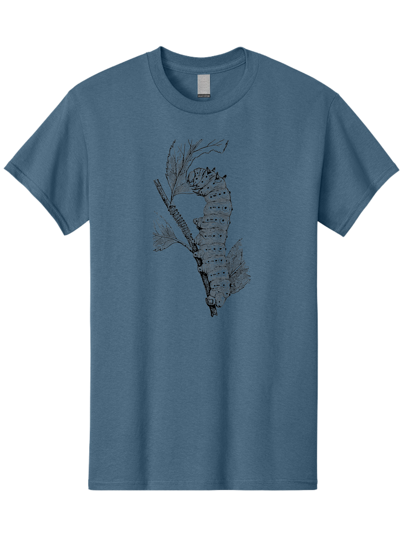 Caterpillar-On-Leaf-1 Men'S Graphic Tee, 100% Cotton, Comfortable Casual Summer Wear, Machine Washable, Caterpillar Eating Leaf, Insect Metamorphosis, Wildlife Illustration, Caterpillar Stage, Leaf Damage, Insect Life Cycle, Garden Pest Aab519 21