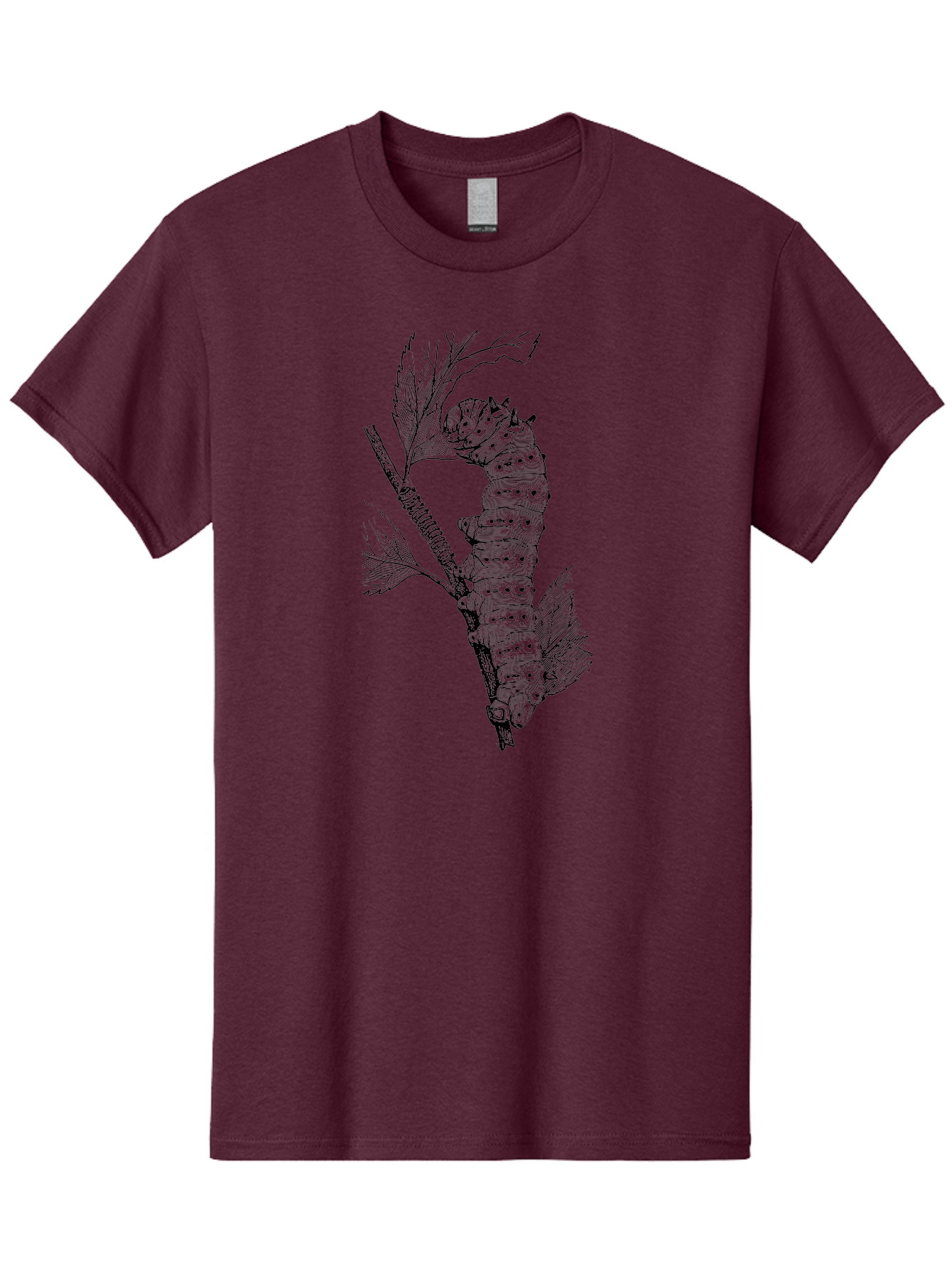 Caterpillar-On-Leaf-1 Men'S Graphic Tee, 100% Cotton, Comfortable Casual Summer Wear, Machine Washable, Caterpillar Eating Leaf, Insect Metamorphosis, Wildlife Illustration, Caterpillar Stage, Leaf Damage, Insect Life Cycle, Garden Pest Aab519 13