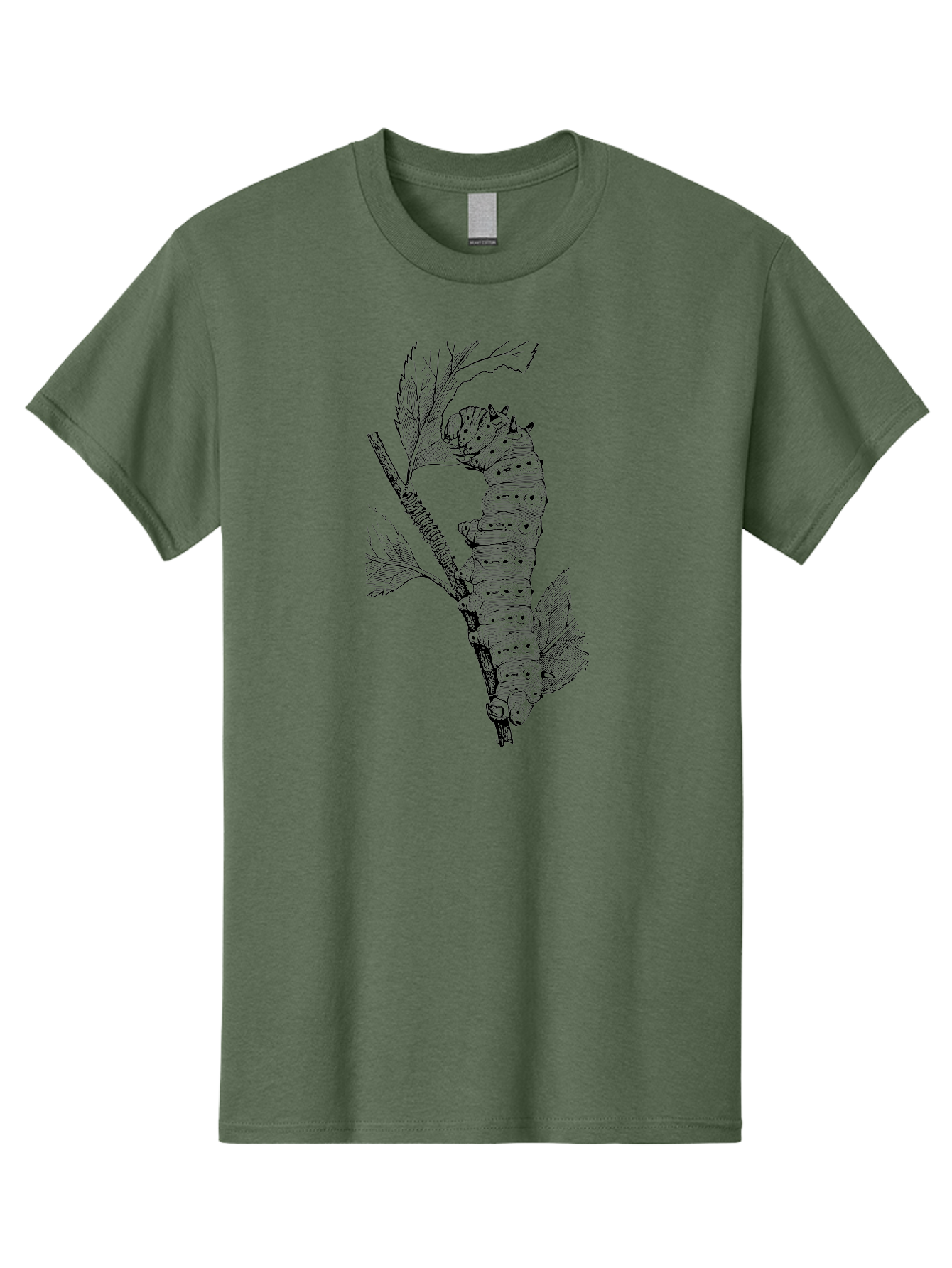 Caterpillar-On-Leaf-1 Men'S Graphic Tee, 100% Cotton, Comfortable Casual Summer Wear, Machine Washable, Caterpillar Eating Leaf, Insect Metamorphosis, Wildlife Illustration, Caterpillar Stage, Leaf Damage, Insect Life Cycle, Garden Pest Aab519 29