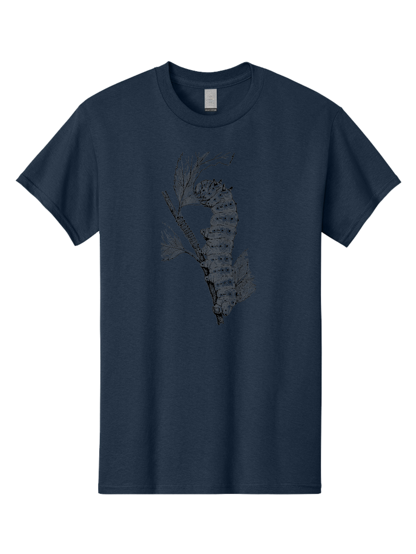 Caterpillar-On-Leaf-1 Men'S Graphic Tee, 100% Cotton, Comfortable Casual Summer Wear, Machine Washable, Caterpillar Eating Leaf, Insect Metamorphosis, Wildlife Illustration, Caterpillar Stage, Leaf Damage, Insect Life Cycle, Garden Pest Aab519 25