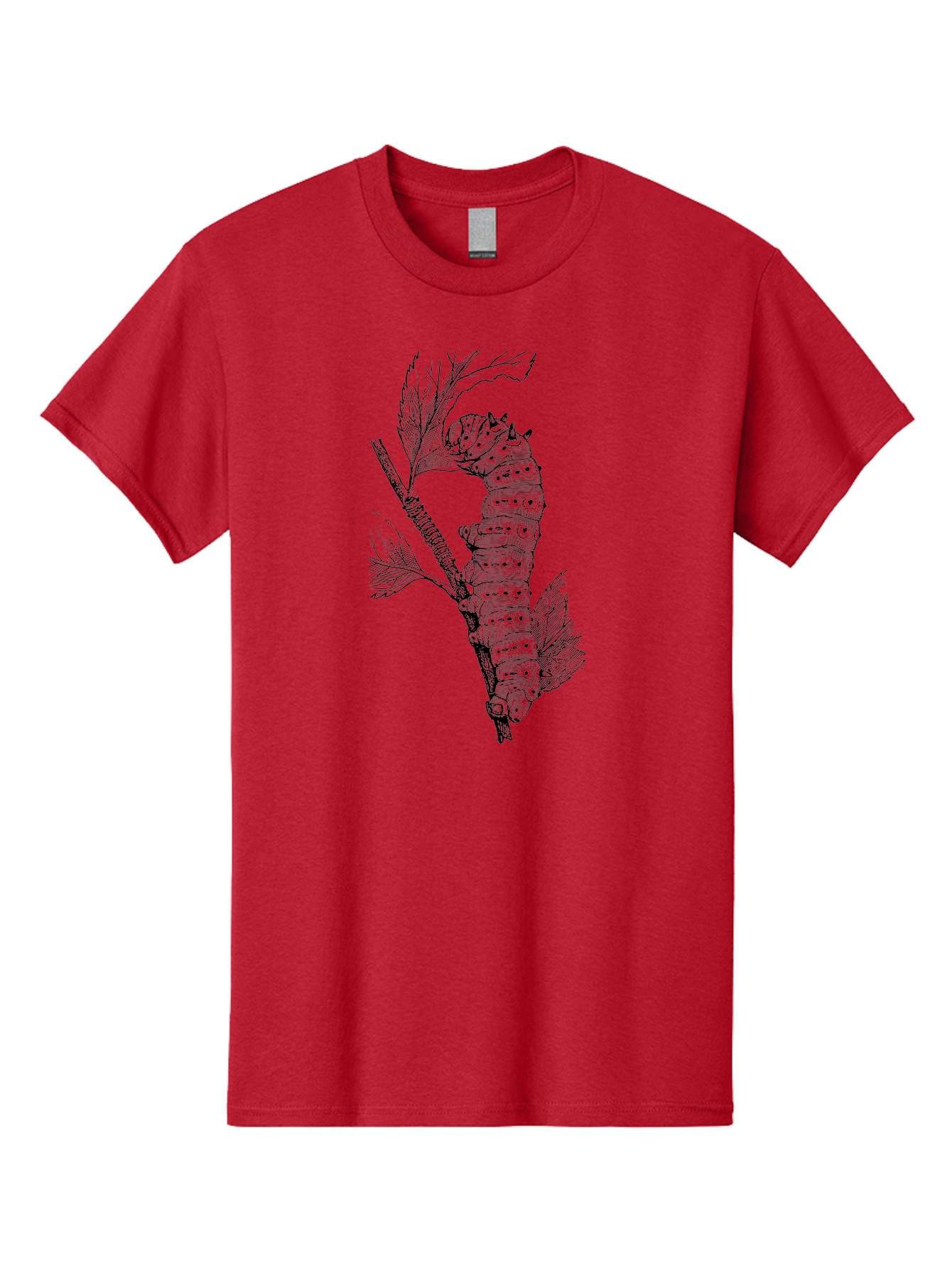 Caterpillar-On-Leaf-1 Men'S Graphic Tee, 100% Cotton, Comfortable Casual Summer Wear, Machine Washable, Caterpillar Eating Leaf, Insect Metamorphosis, Wildlife Illustration, Caterpillar Stage, Leaf Damage, Insect Life Cycle, Garden Pest Aab519 11