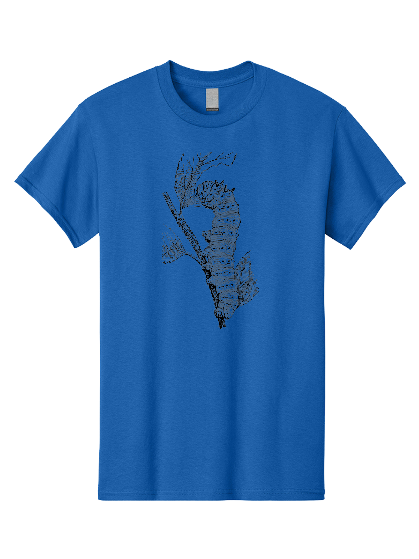 Caterpillar-On-Leaf-1 Men'S Graphic Tee, 100% Cotton, Comfortable Casual Summer Wear, Machine Washable, Caterpillar Eating Leaf, Insect Metamorphosis, Wildlife Illustration, Caterpillar Stage, Leaf Damage, Insect Life Cycle, Garden Pest Aab519 19