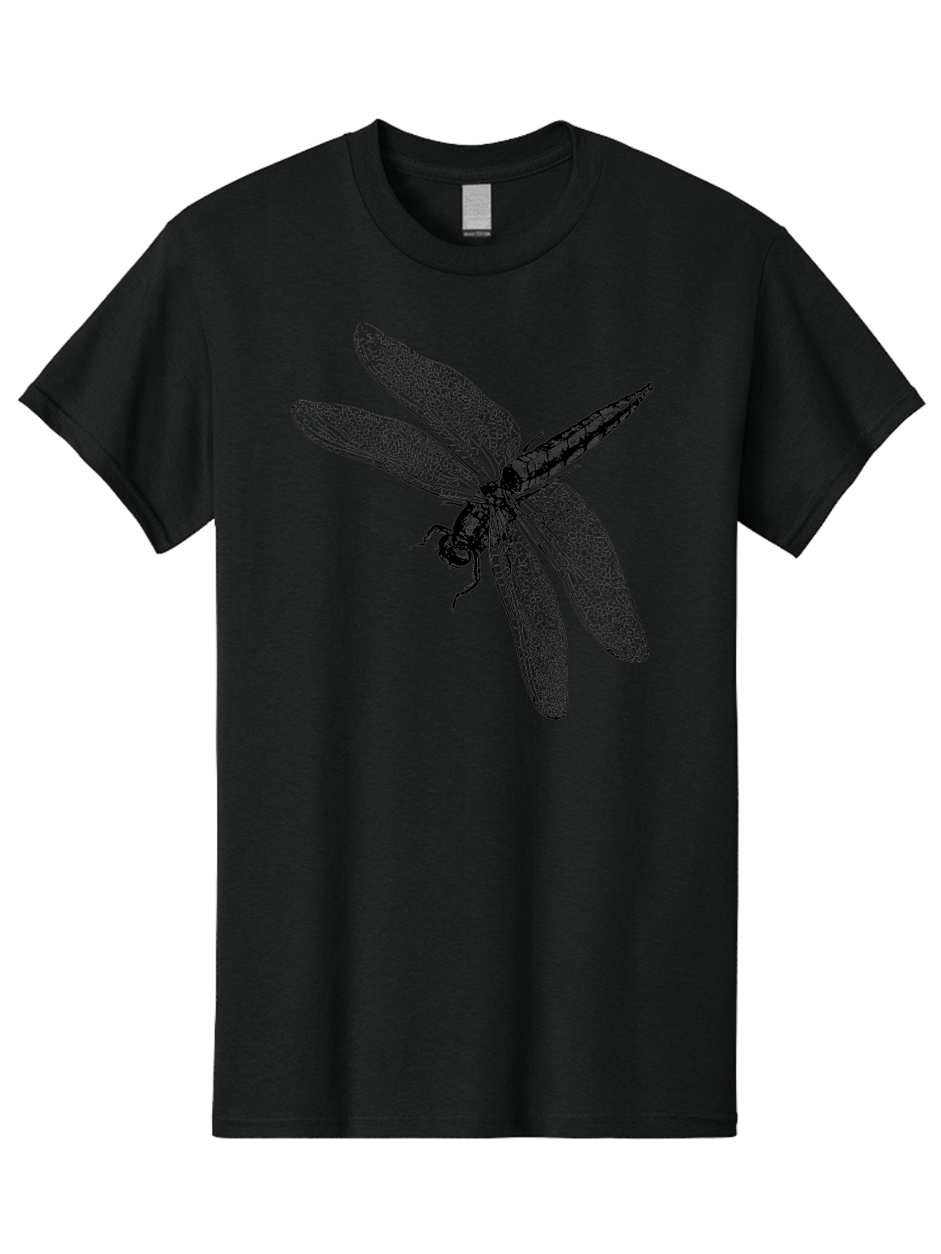 Dragonfly-1 Men'S Graphic Tee, 100% Cotton, Comfortable Casual Summer Wear, Machine Washable, Dragonfly Wings, Insect Art, Detailed Illustration, Black And Green, Wingspan, Dragonfly Species, Insect Anatomy, Delicate Patterns Aab528 29