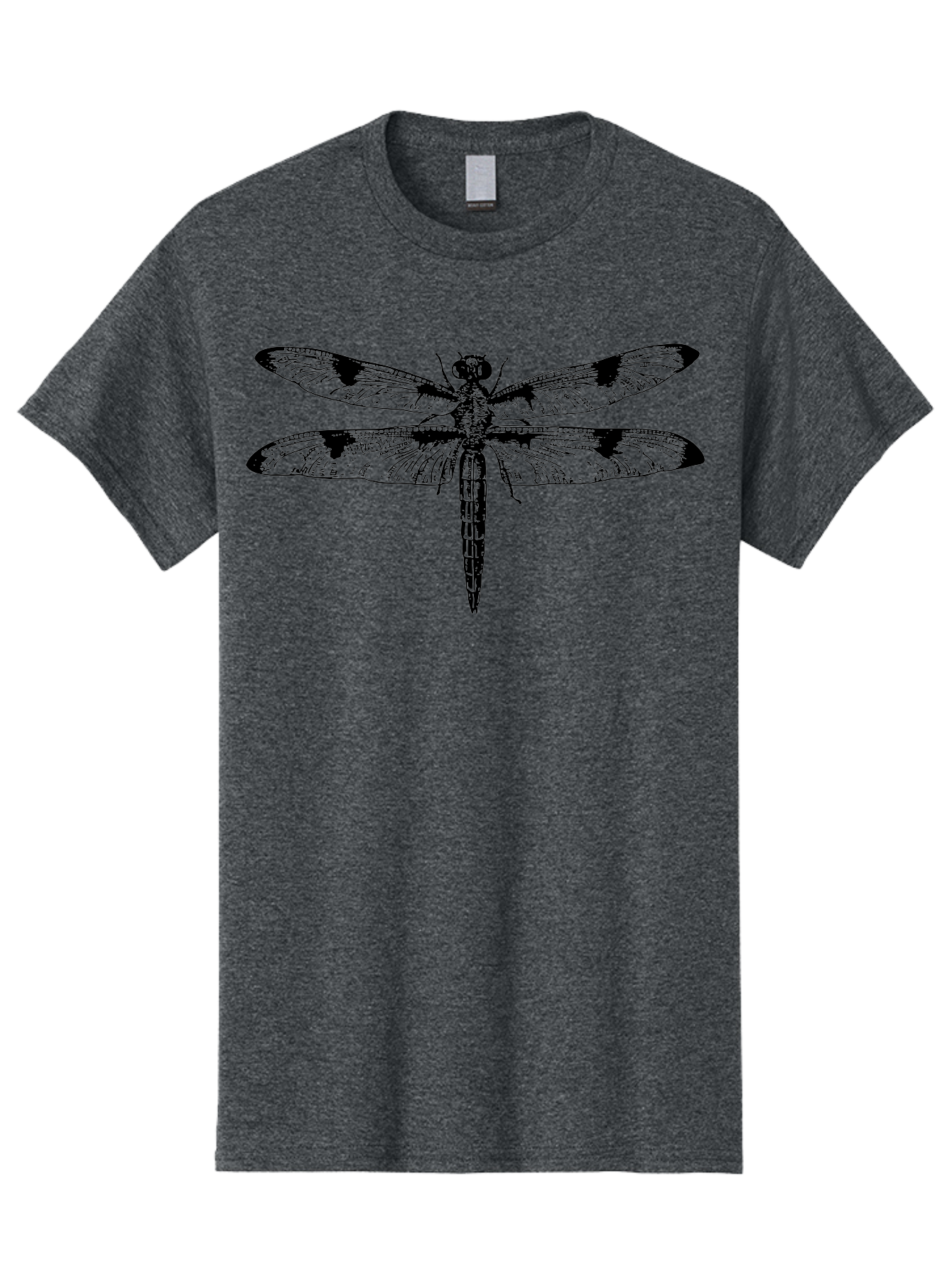 Dragonfly Men'S Graphic Tee, 100% Cotton, Comfortable Casual Summer Wear, Machine Washable, Black And White Dragonfly Art, Insect Illustration, Detailed Wings, Wildlife Artwork, Dragonfly Design, Nature Graphics Aab529 7