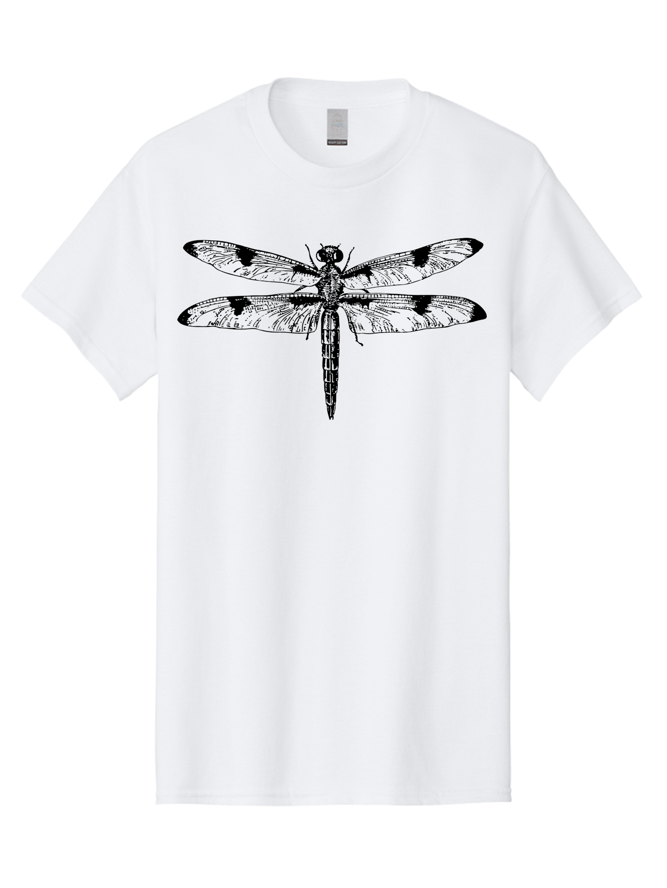 Dragonfly Men'S Graphic Tee, 100% Cotton, Comfortable Casual Summer Wear, Machine Washable, Black And White Dragonfly Art, Insect Illustration, Detailed Wings, Wildlife Artwork, Dragonfly Design, Nature Graphics Aab529 29