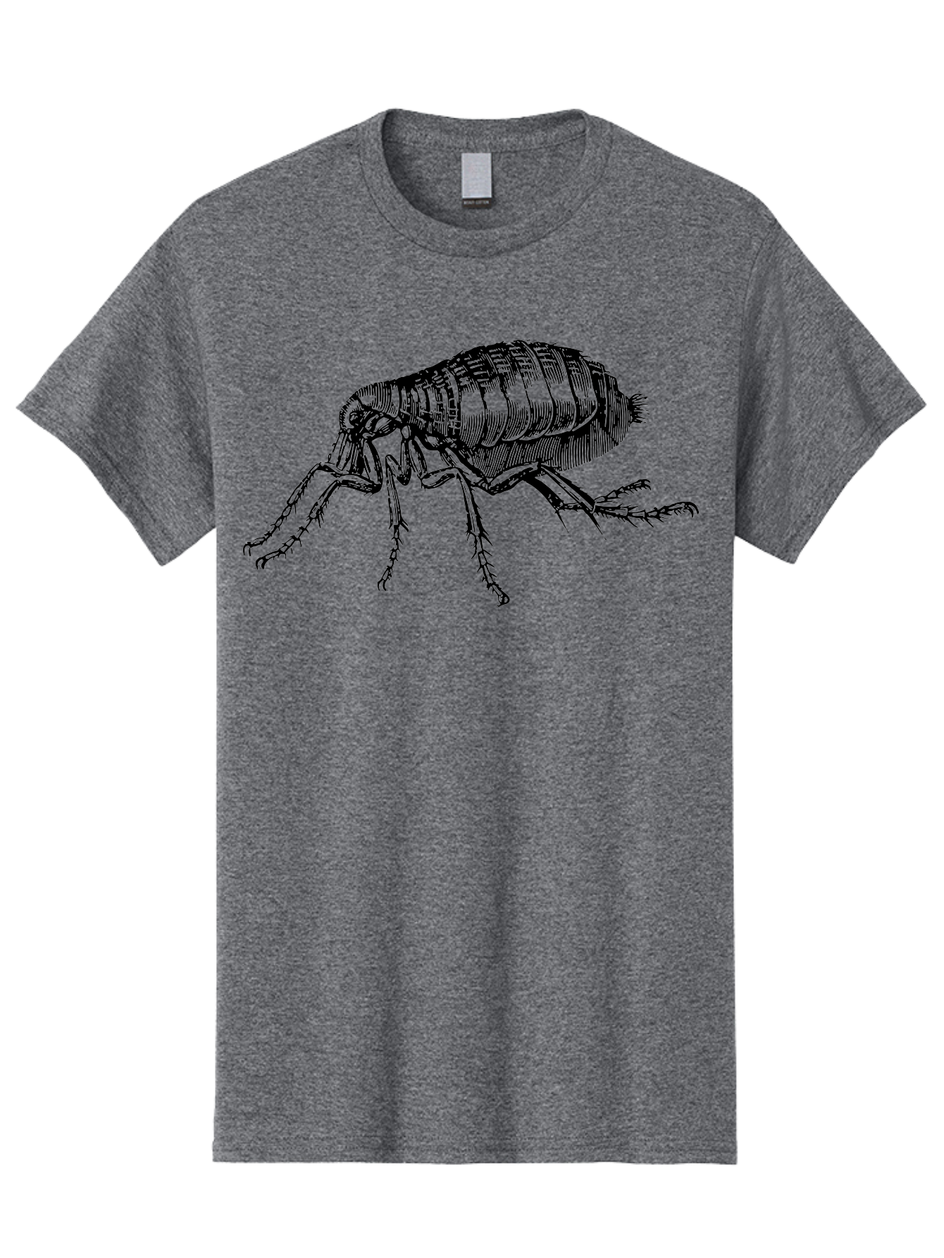 Flea Men'S Graphic Tee, 100% Cotton, Comfortable Casual Summer Wear, Machine Washable, Flea, Insect, Parasite, Pest Control, Pet Care, Biting Insect, Black And White Illustration, Detailed Drawing, Six Legs Aab531 9