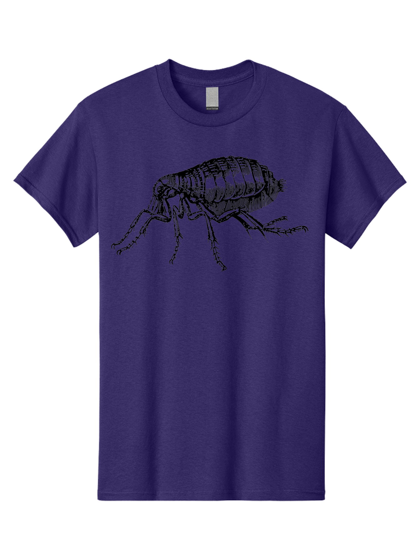 Flea Men'S Graphic Tee, 100% Cotton, Comfortable Casual Summer Wear, Machine Washable, Flea, Insect, Parasite, Pest Control, Pet Care, Biting Insect, Black And White Illustration, Detailed Drawing, Six Legs Aab531 21