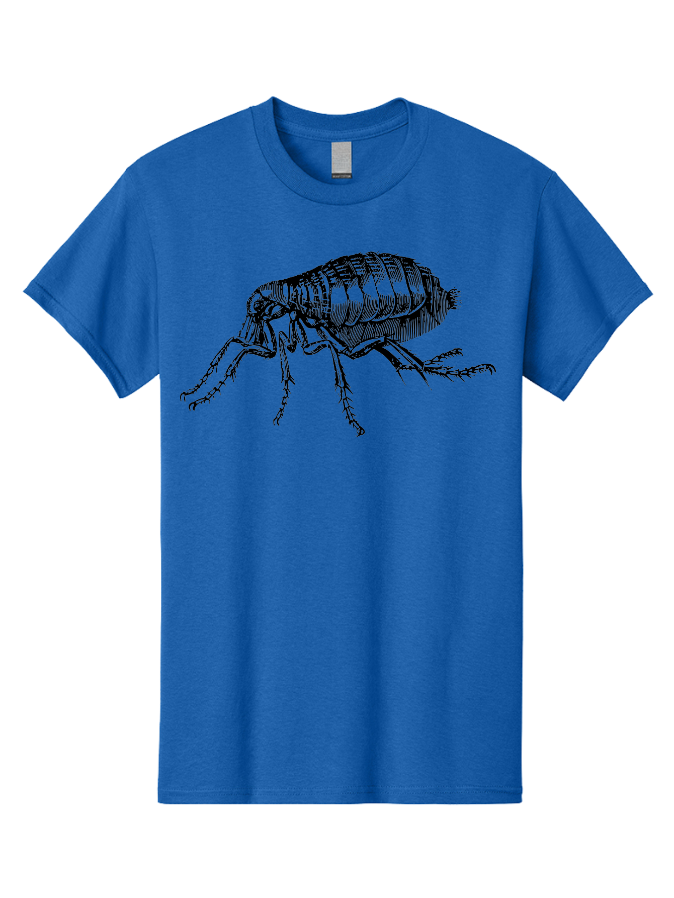 Flea Men'S Graphic Tee, 100% Cotton, Comfortable Casual Summer Wear, Machine Washable, Flea, Insect, Parasite, Pest Control, Pet Care, Biting Insect, Black And White Illustration, Detailed Drawing, Six Legs Aab531 25