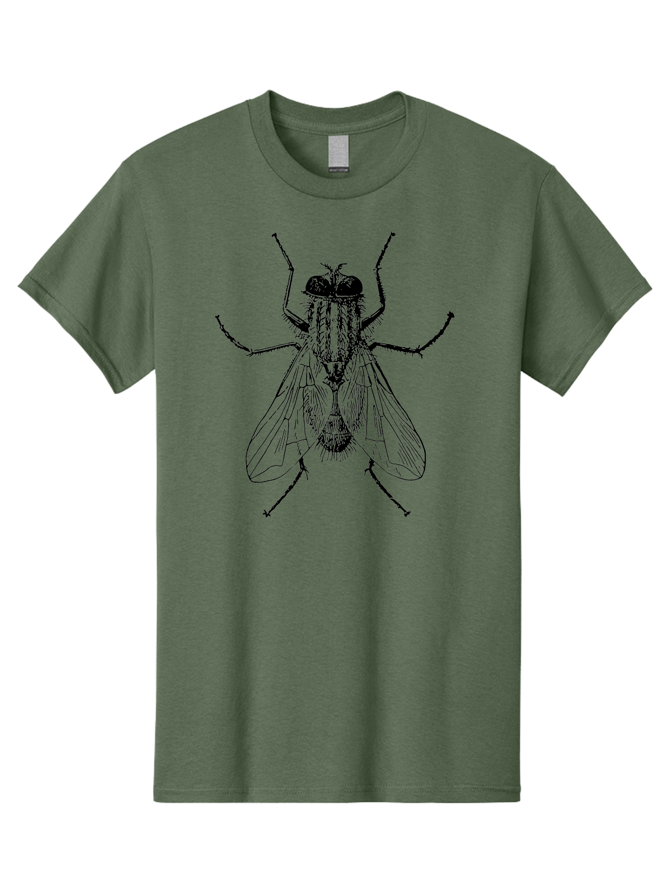 Fly-Illustration Men'S Graphic Tee, 100% Cotton, Comfortable Casual Summer Wear, Machine Washable, Fly, Insect, Black And White Illustration, Detailed Drawing, Entomology, Insect Anatomy, Fly Species, Winged Insect, Bug, Zoology Aab532 15