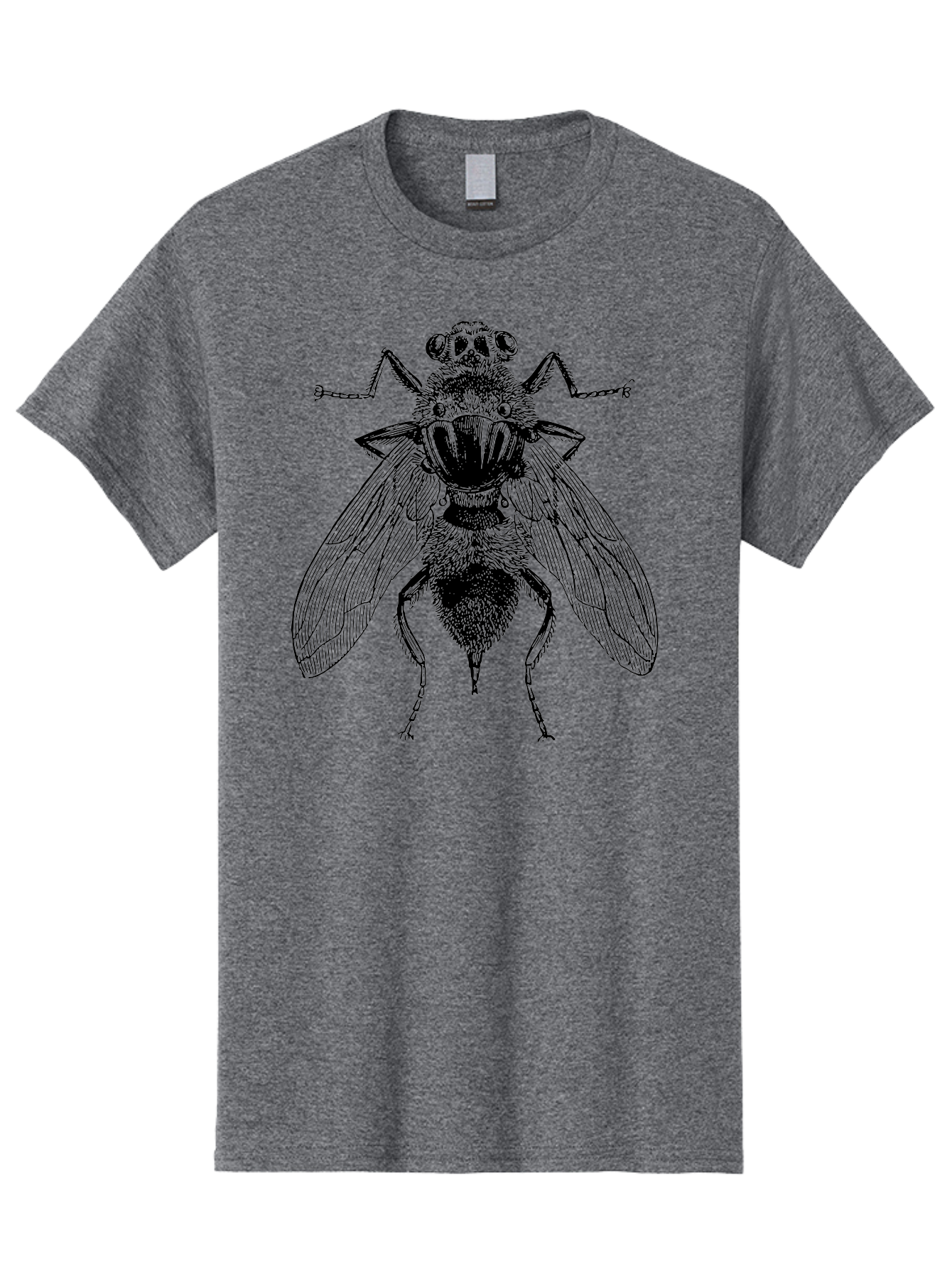 Fly-With-Chains Men'S Graphic Tee, 100% Cotton, Comfortable Casual Summer Wear, Machine Washable, Fly Illustration, Insect Art, Entomology, Chained Fly, Symbolic Art, Surreal Imagery, Detailed Drawing, Wings, Insects In Chains, Aab533 9
