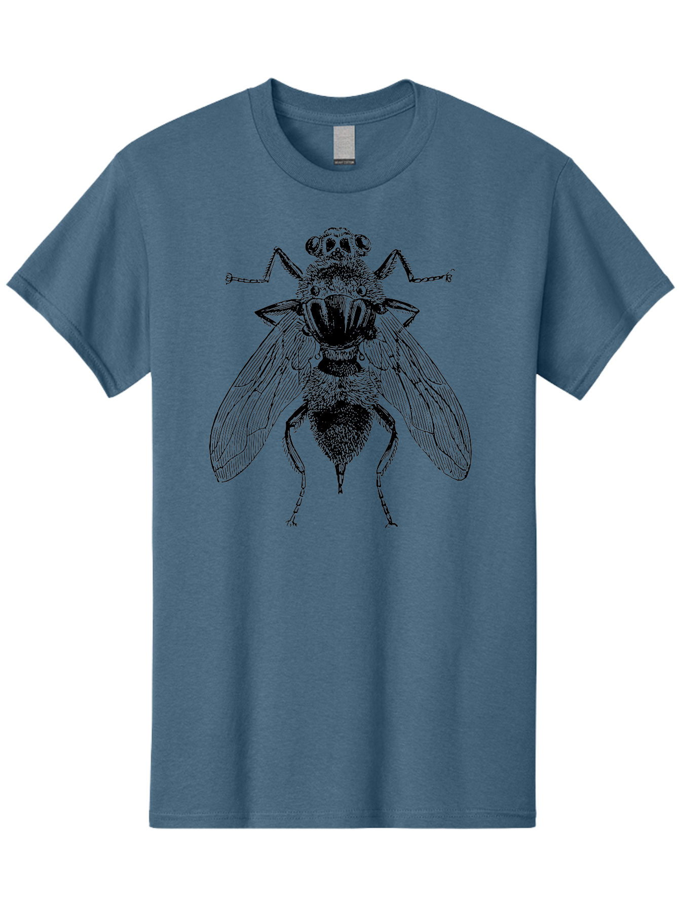 Fly-With-Chains Men'S Graphic Tee, 100% Cotton, Comfortable Casual Summer Wear, Machine Washable, Fly Illustration, Insect Art, Entomology, Chained Fly, Symbolic Art, Surreal Imagery, Detailed Drawing, Wings, Insects In Chains, Aab533 11