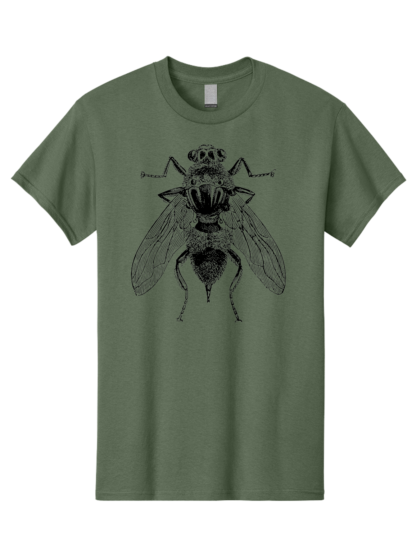 Fly-With-Chains Men'S Graphic Tee, 100% Cotton, Comfortable Casual Summer Wear, Machine Washable, Fly Illustration, Insect Art, Entomology, Chained Fly, Symbolic Art, Surreal Imagery, Detailed Drawing, Wings, Insects In Chains, Aab533 15