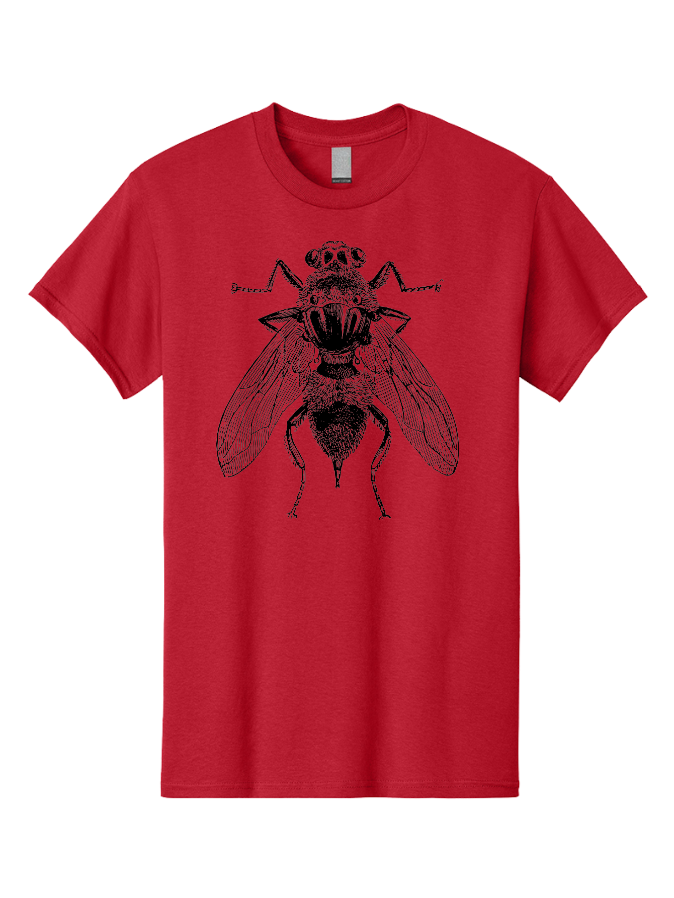 Fly-With-Chains Men'S Graphic Tee, 100% Cotton, Comfortable Casual Summer Wear, Machine Washable, Fly Illustration, Insect Art, Entomology, Chained Fly, Symbolic Art, Surreal Imagery, Detailed Drawing, Wings, Insects In Chains, Aab533 23