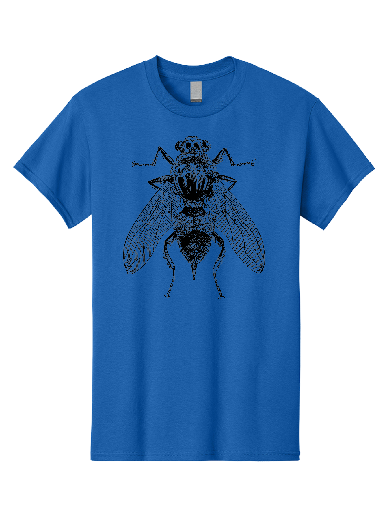 Fly-With-Chains Men'S Graphic Tee, 100% Cotton, Comfortable Casual Summer Wear, Machine Washable, Fly Illustration, Insect Art, Entomology, Chained Fly, Symbolic Art, Surreal Imagery, Detailed Drawing, Wings, Insects In Chains, Aab533 25