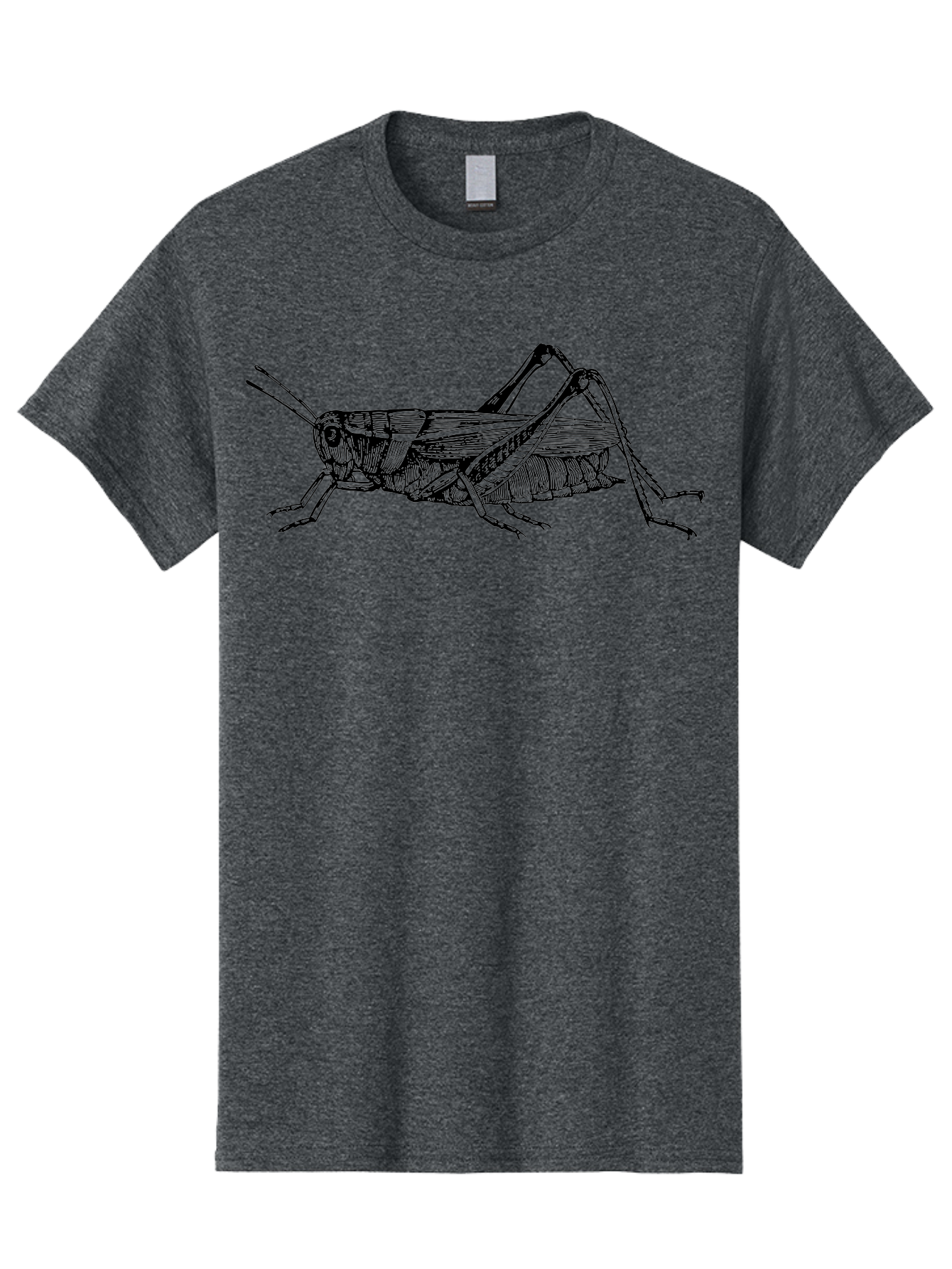 Grasshopper-Illustration Men'S Graphic Tee, 100% Cotton, Comfortable Casual Summer Wear, Machine Washable, Grasshopper Illustration, Insect Art, Detailed Drawing, Black And Green, Wildlife Graphic, Entomology, Nature Design, Bug Illustration Aab536 7