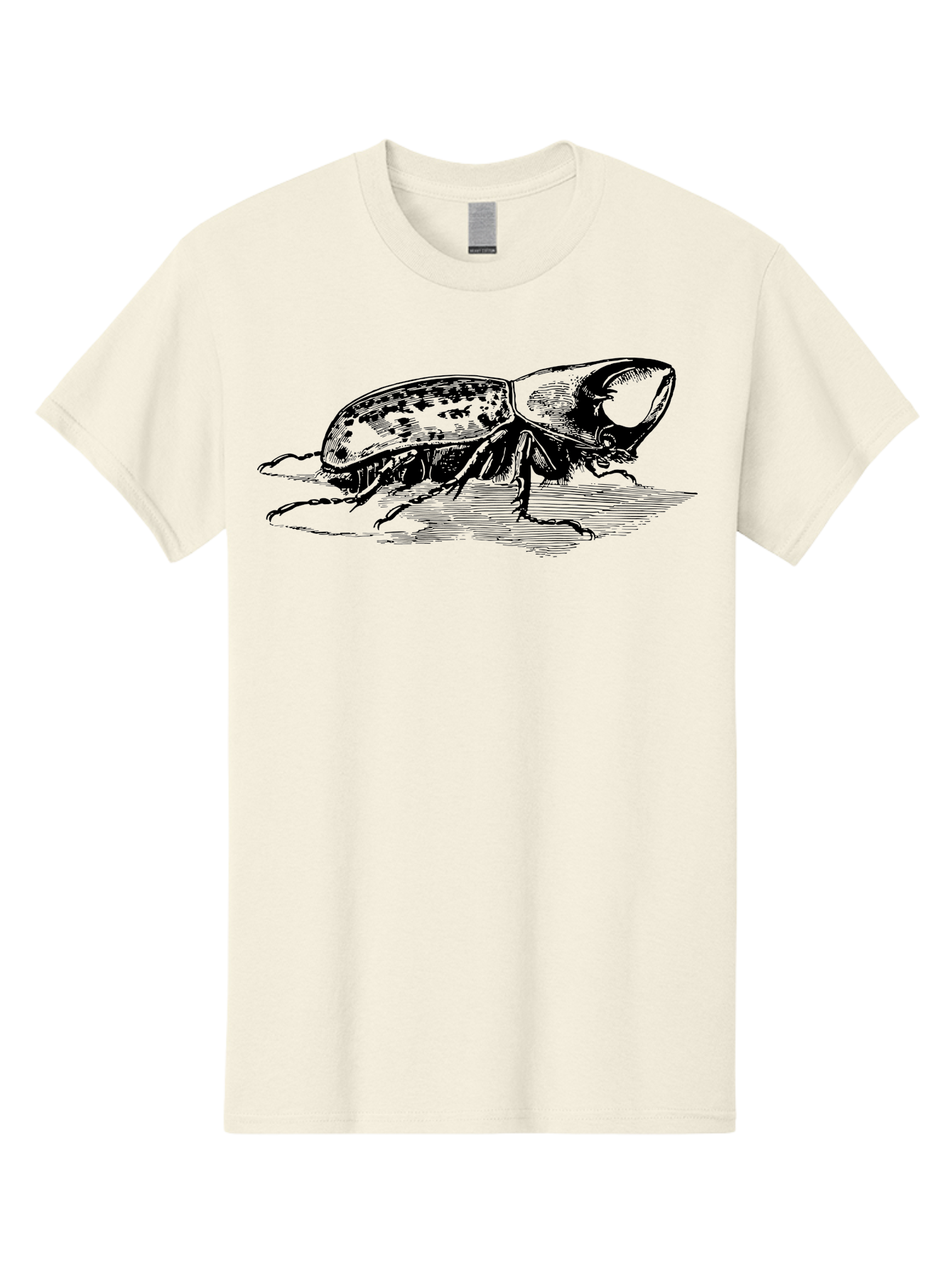 Hercules-Beetle Men'S Graphic Tee, 100% Cotton, Comfortable Casual Summer Wear, Machine Washable, Black Beetle, Insect Illustration, Detailed Drawing, Scientific Art, Entomology, Bug, Insect, Wildlife Art, Natural History Aab539 17
