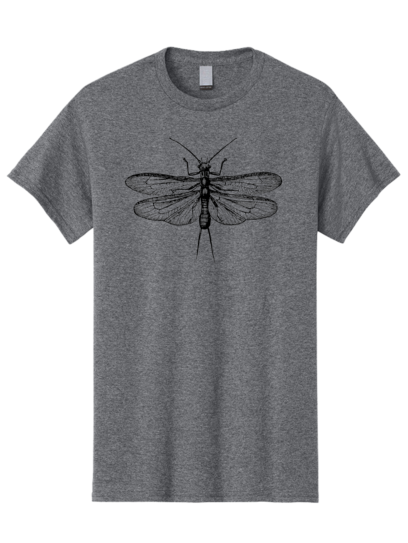 Katydid Men'S Graphic Tee, 100% Cotton, Comfortable Casual Summer Wear, Machine Washable, Black Cricket Illustration, Insect Art, Detailed Drawing, Winged Creature, Entomology, Insect Wings, Detailed Lines, Graphic Design Aab540 9