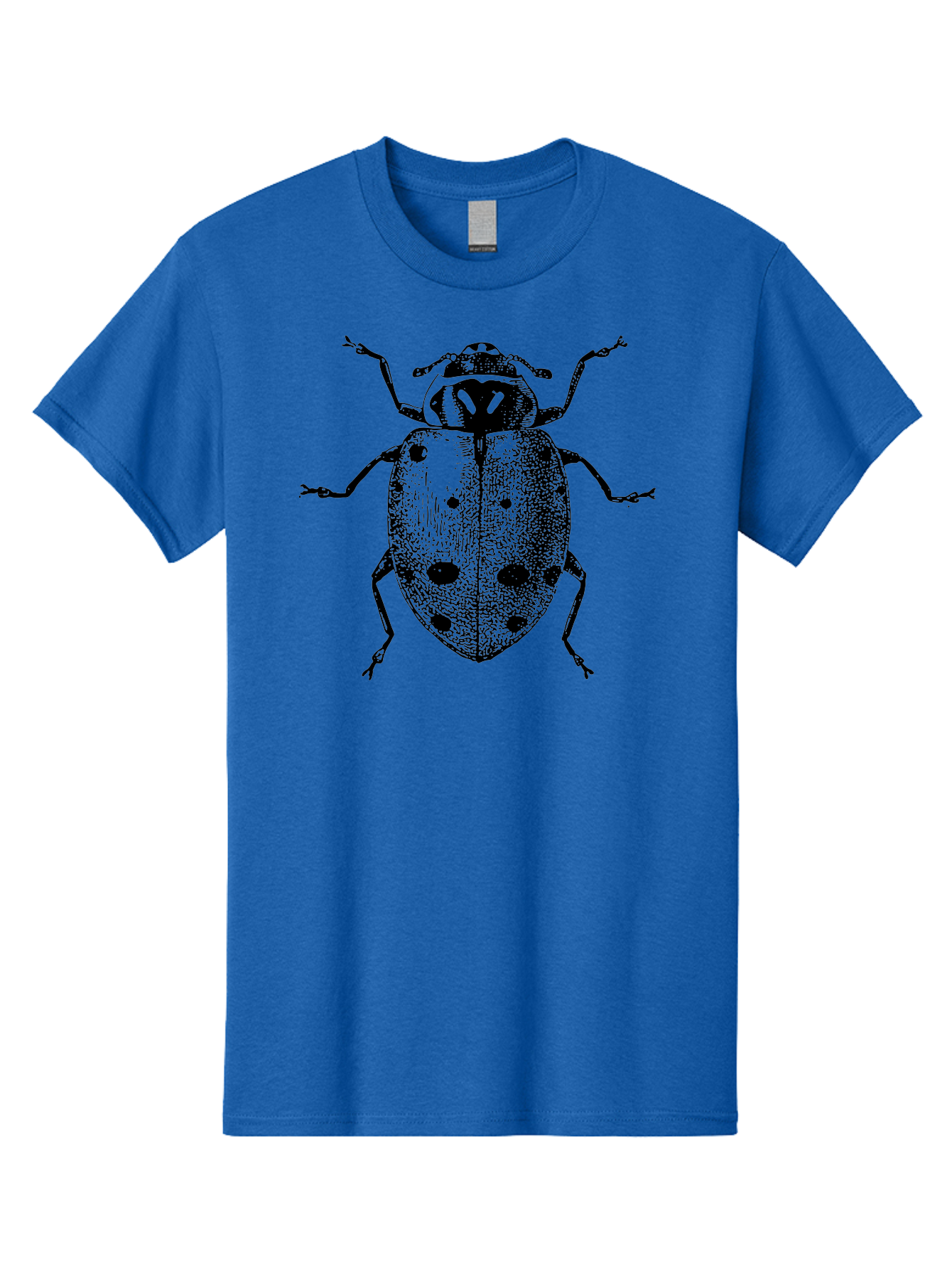 Ladybug Men'S Graphic Tee, 100% Cotton, Comfortable Casual Summer Wear, Machine Washable, Ladybug Illustration, Black Spots, Insect Drawing, Detailed Artwork, Entomology Art, Beetle Graphics, Natural History Illustration, Bug Design Aab542 25